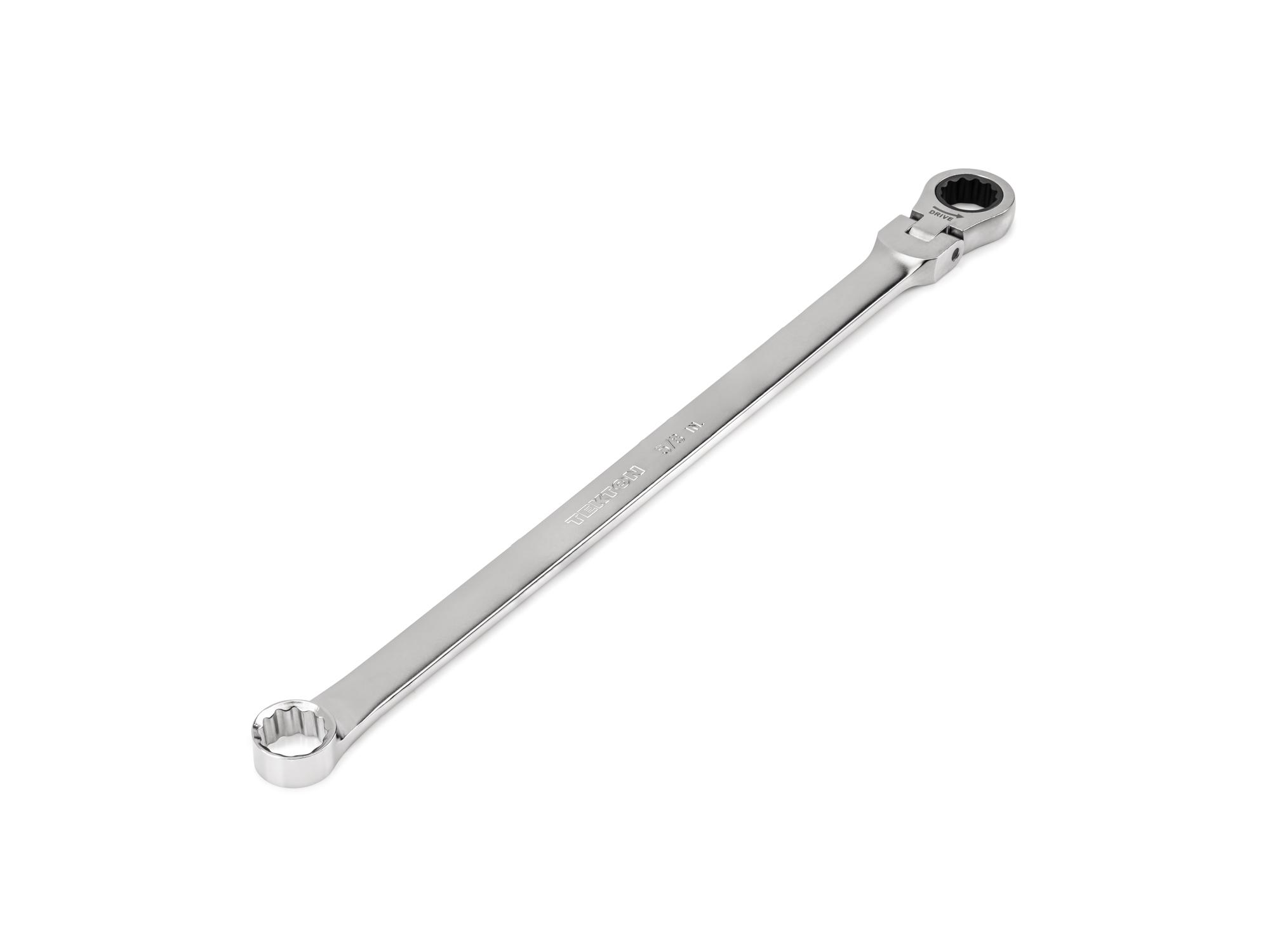 5/8 Inch Long Fixed/Flex Head 12-Point Ratcheting Box End Wrench