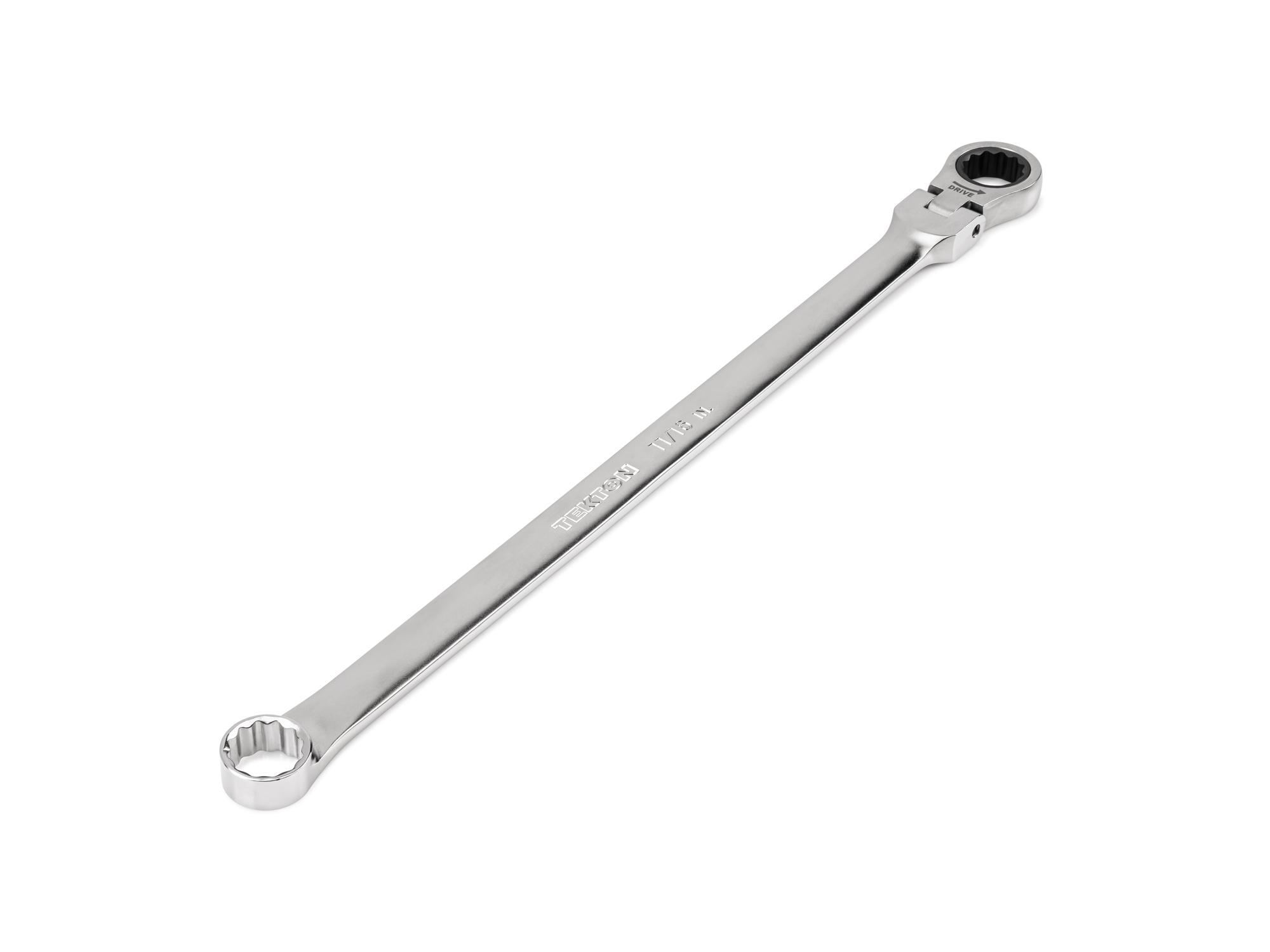 11/16 Inch Long Fixed/Flex Head 12-Point Ratcheting Box End Wrench