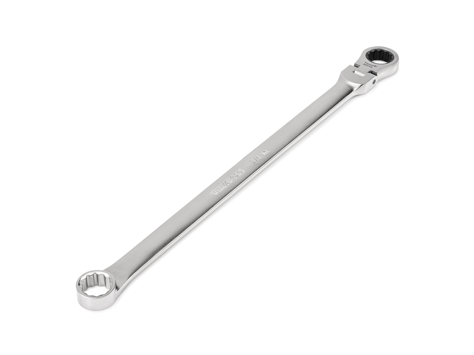 TEKTON 3/4 Inch Long Fixed/Flex Head 12-Point Ratcheting Box End Wrench