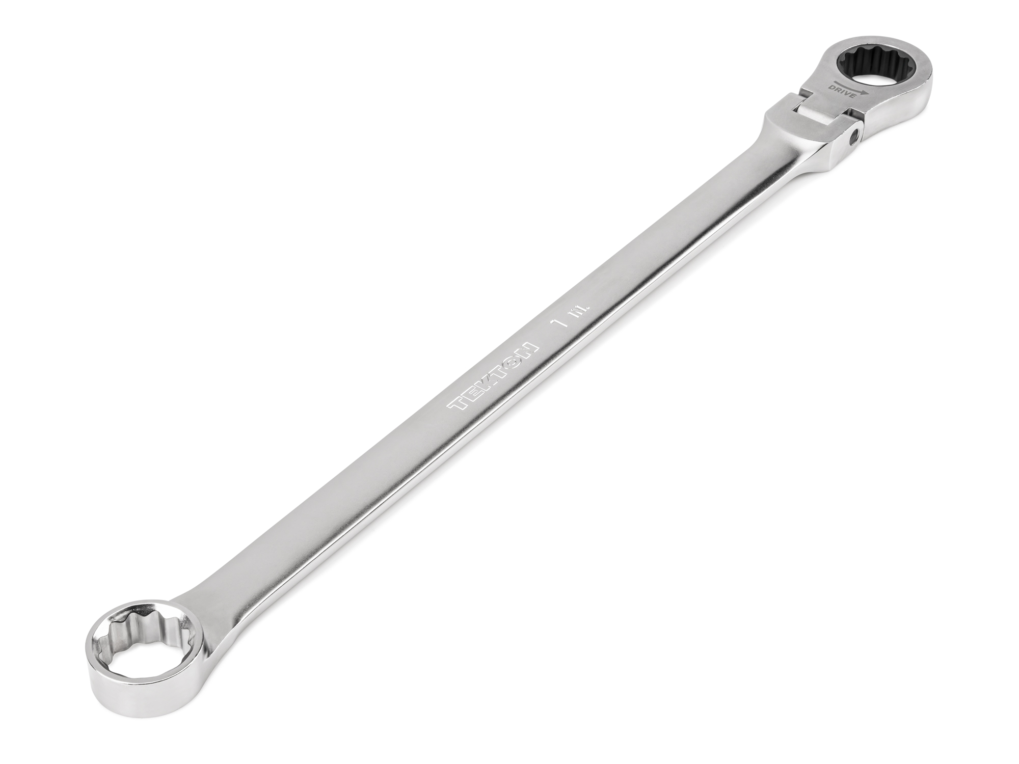 TEKTON 1 Inch Long Fixed/Flex Head 12-Point Ratcheting Box End Wrench