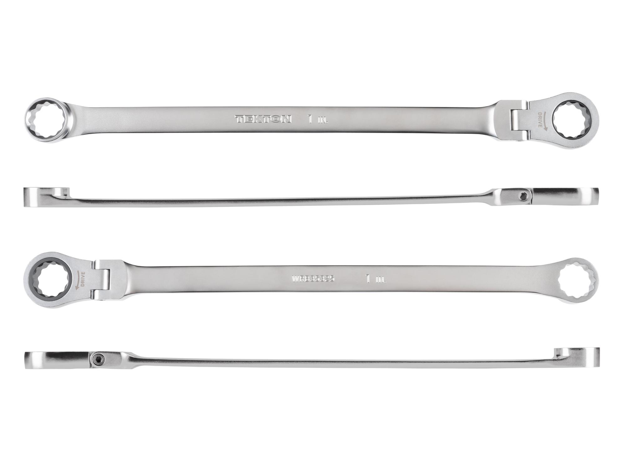 Side view of Tekton ratcheting box end wrench. Item #WRB35325