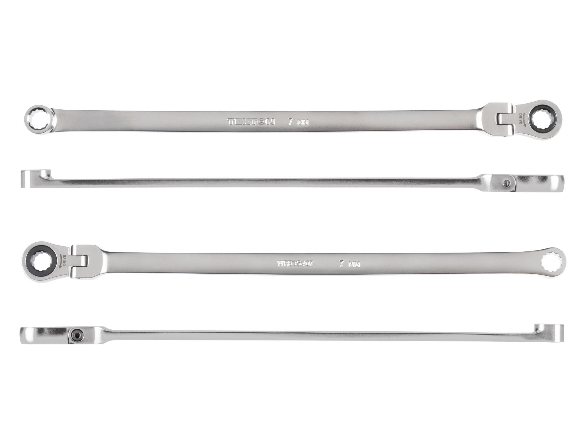 Side view of Tekton ratcheting box end wrench. Item #WRB35407
