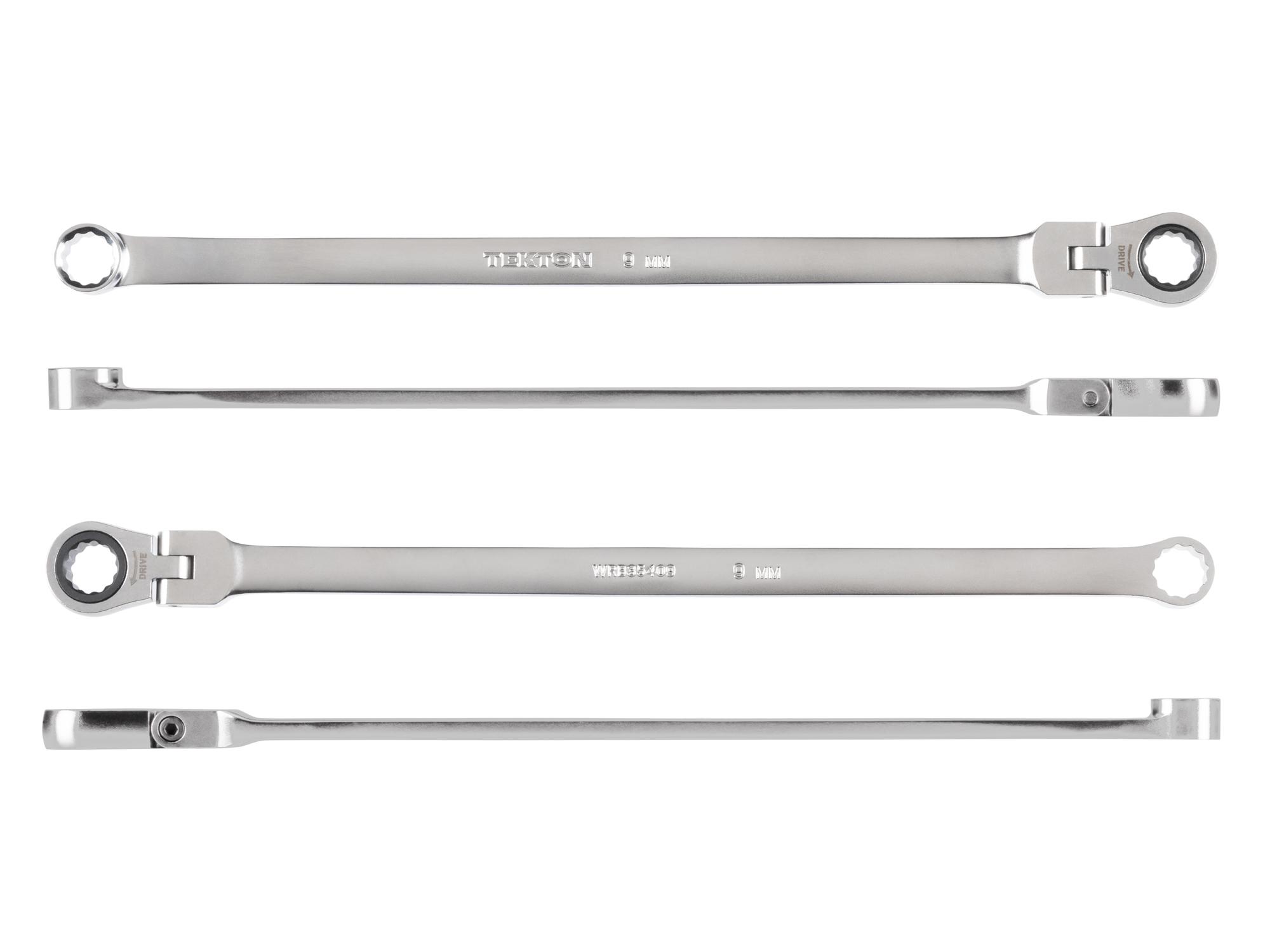 Side view of Tekton ratcheting box end wrench. Item #WRB35409