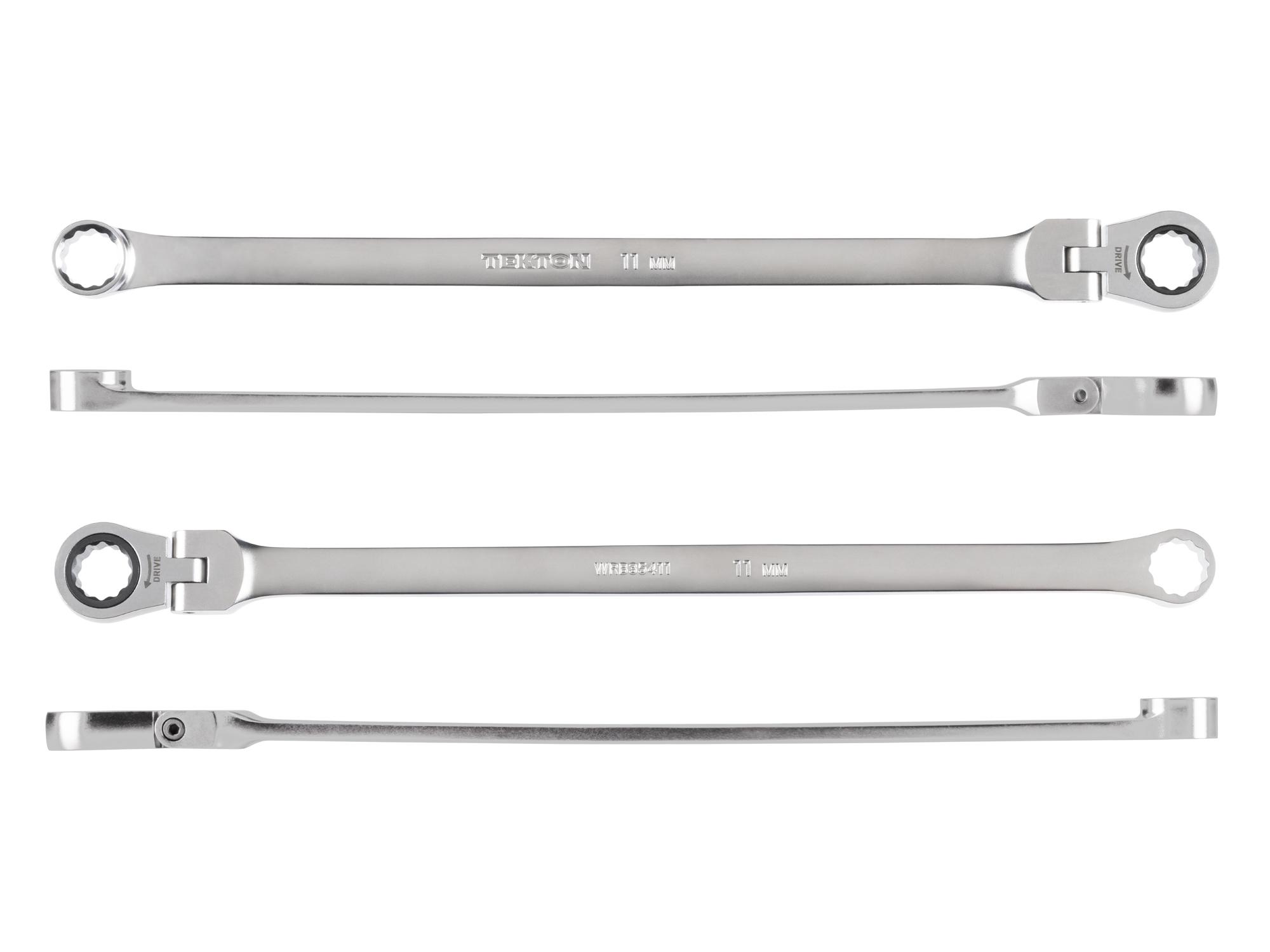 Side view of Tekton ratcheting box end wrench. Item #WRB35411