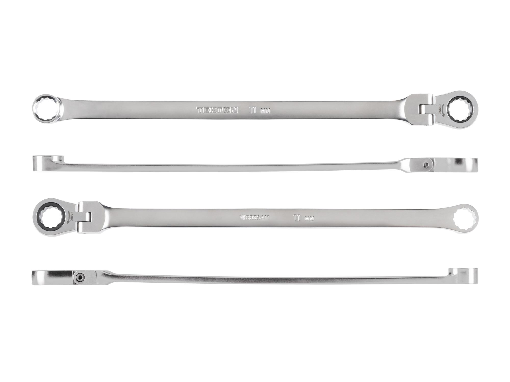 Side view of Tekton ratcheting box end wrench. Item #WRB35412