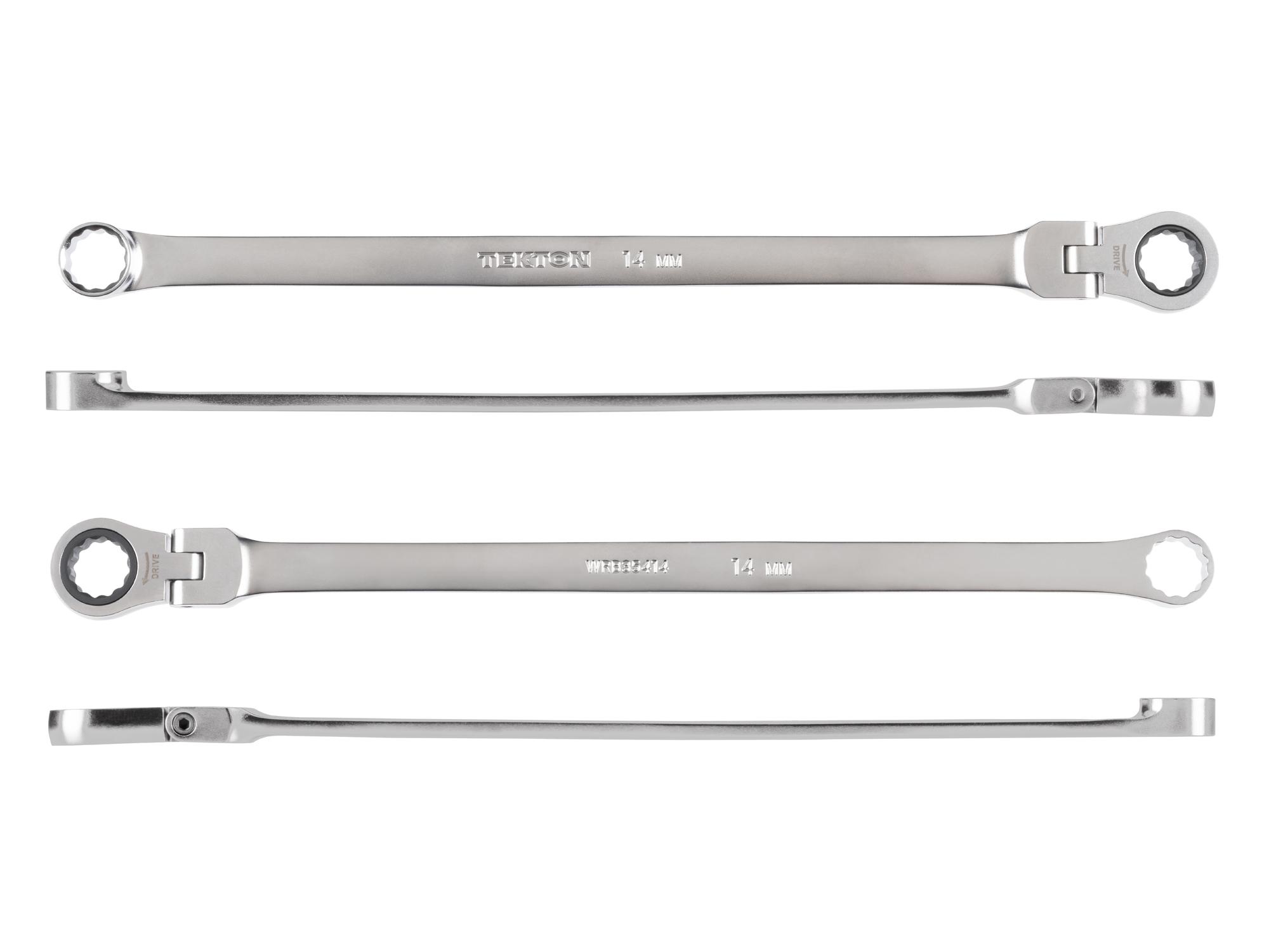 Side view of Tekton ratcheting box end wrench. Item #WRB35414