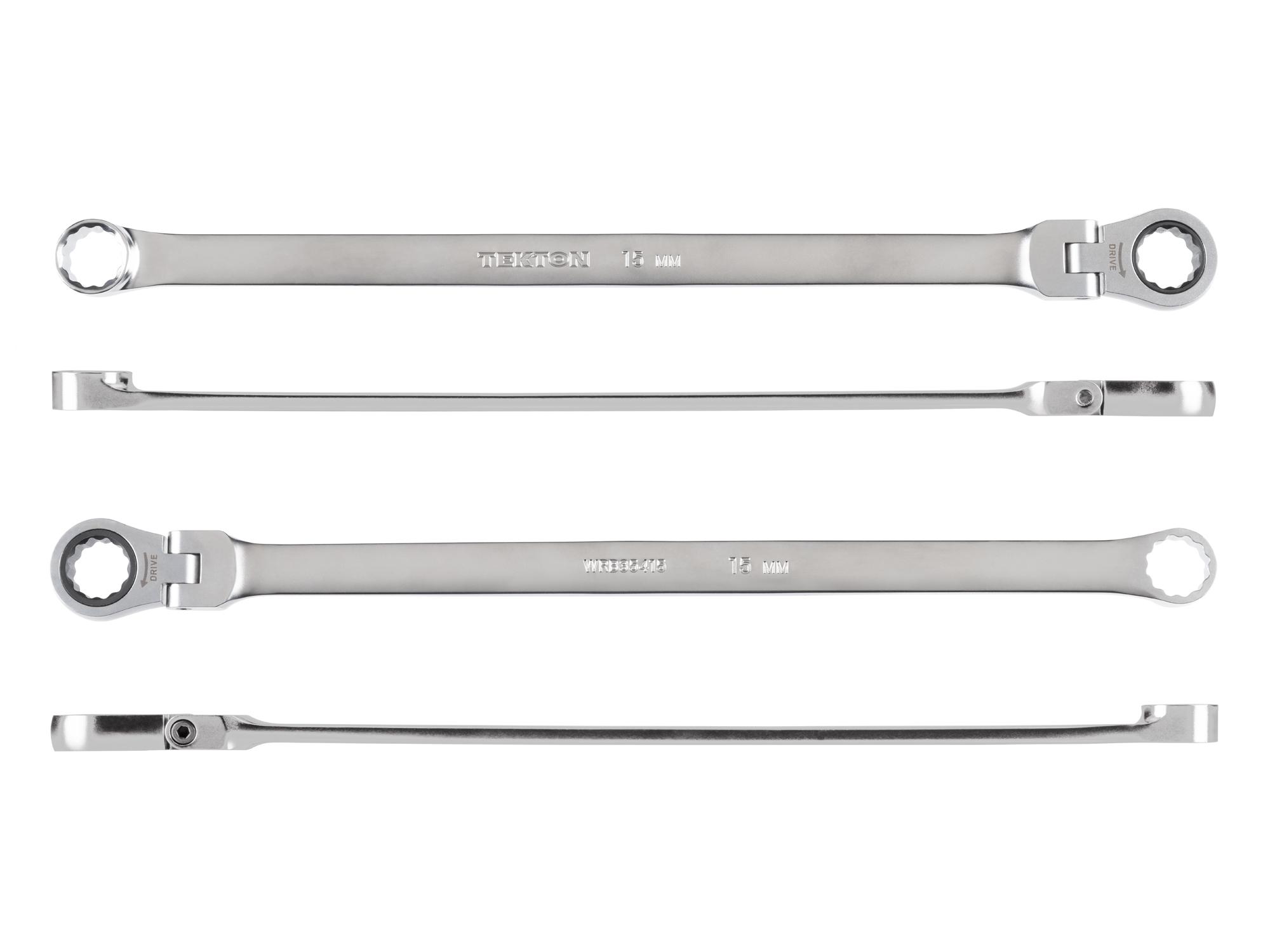 Side view of Tekton ratcheting box end wrench. Item #WRB35415