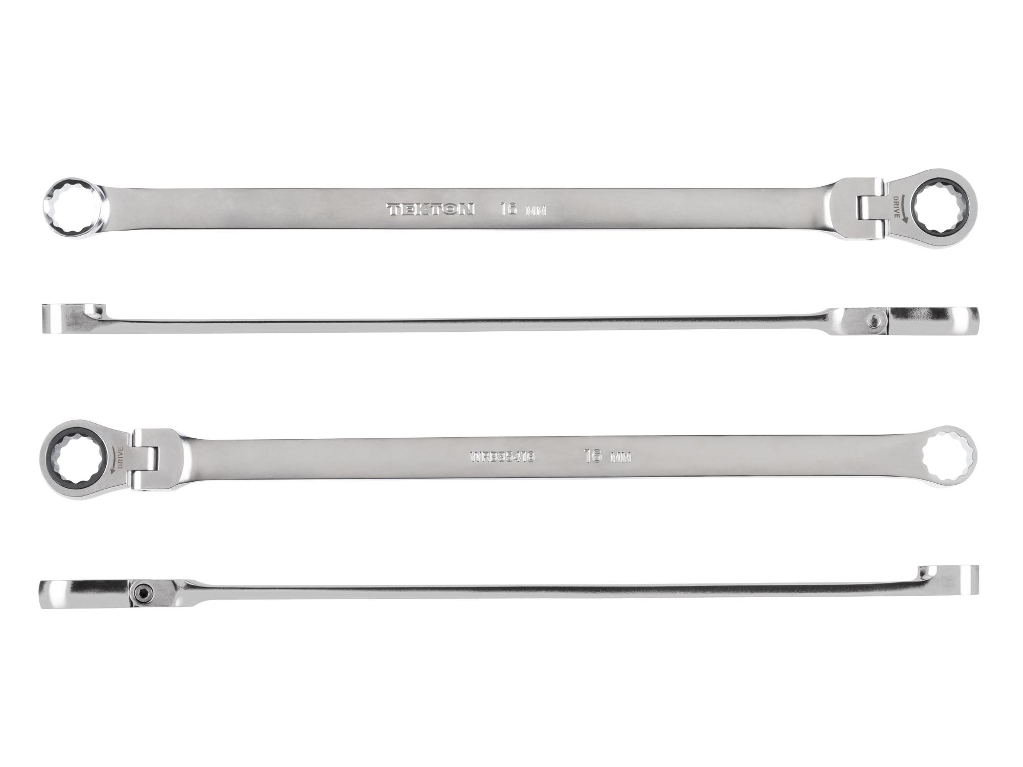 Side view of Tekton ratcheting box end wrench. Item #WRB35416