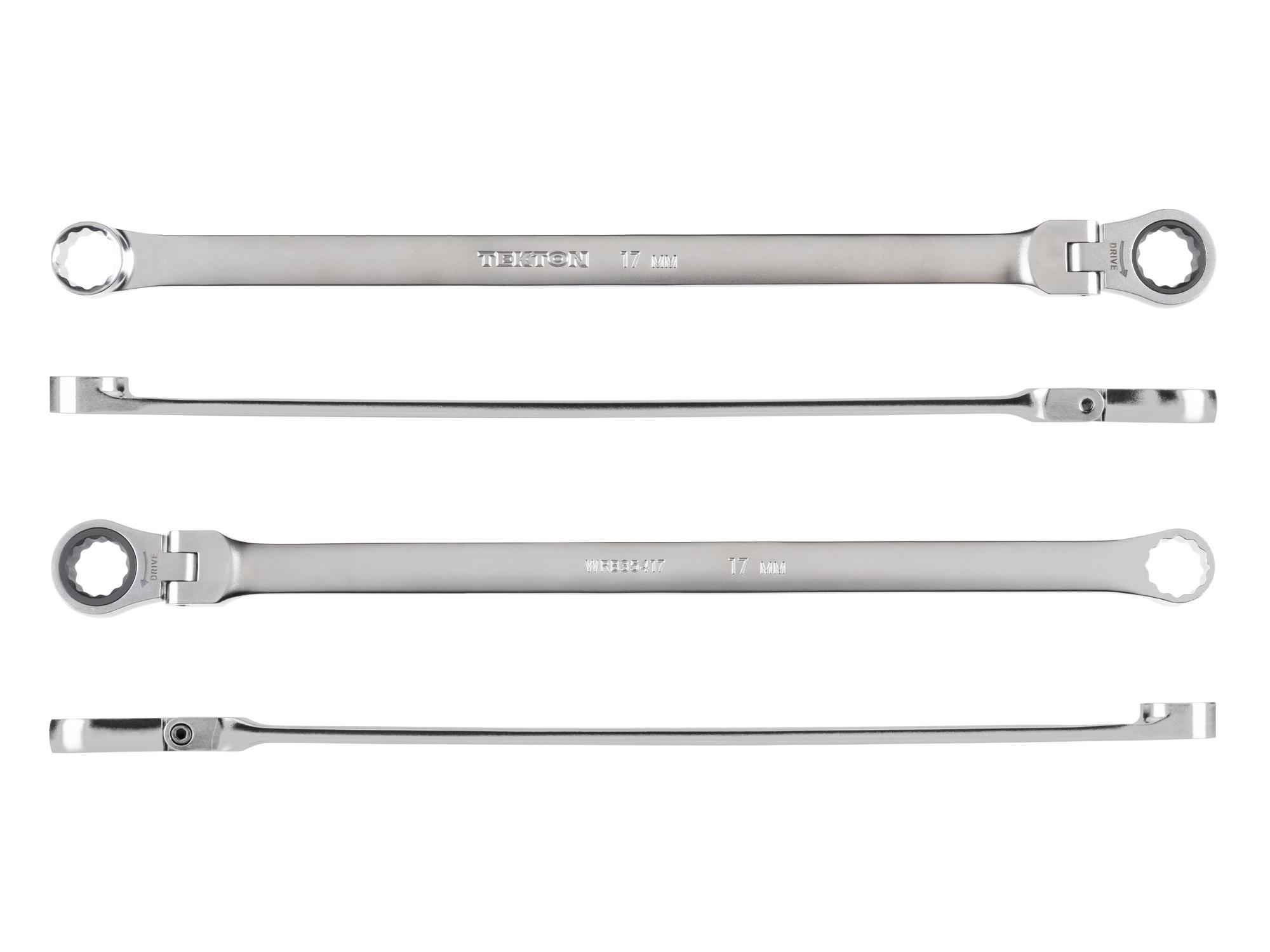 Side view of Tekton ratcheting box end wrench. Item #WRB35417