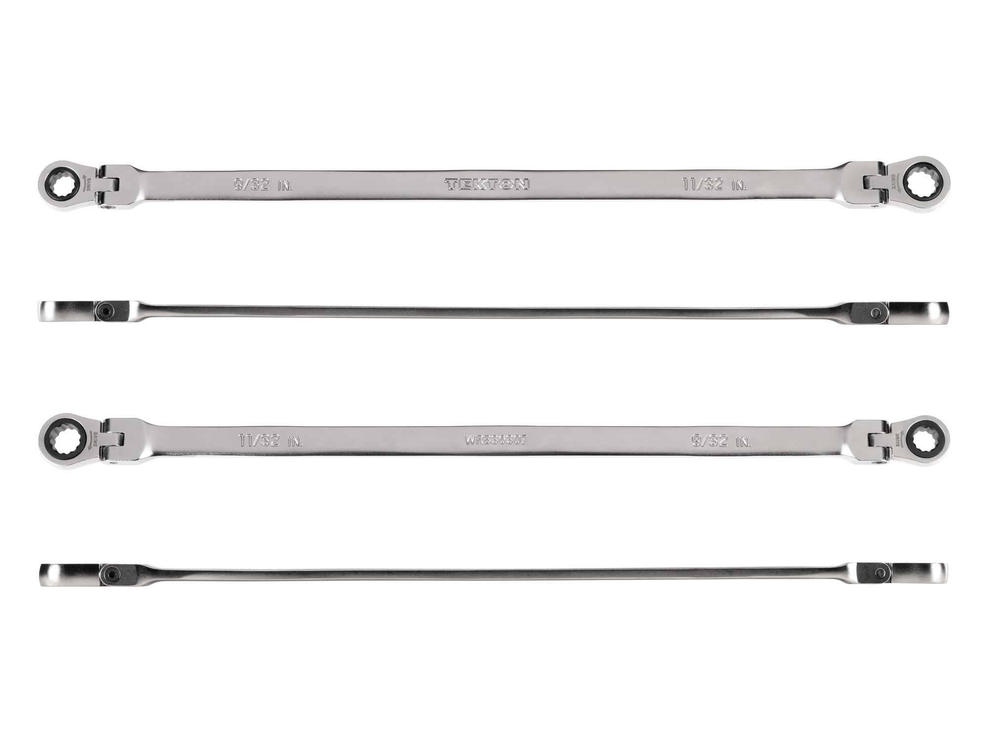 Side view of Tekton ratcheting box end wrench. Item #WRB36307