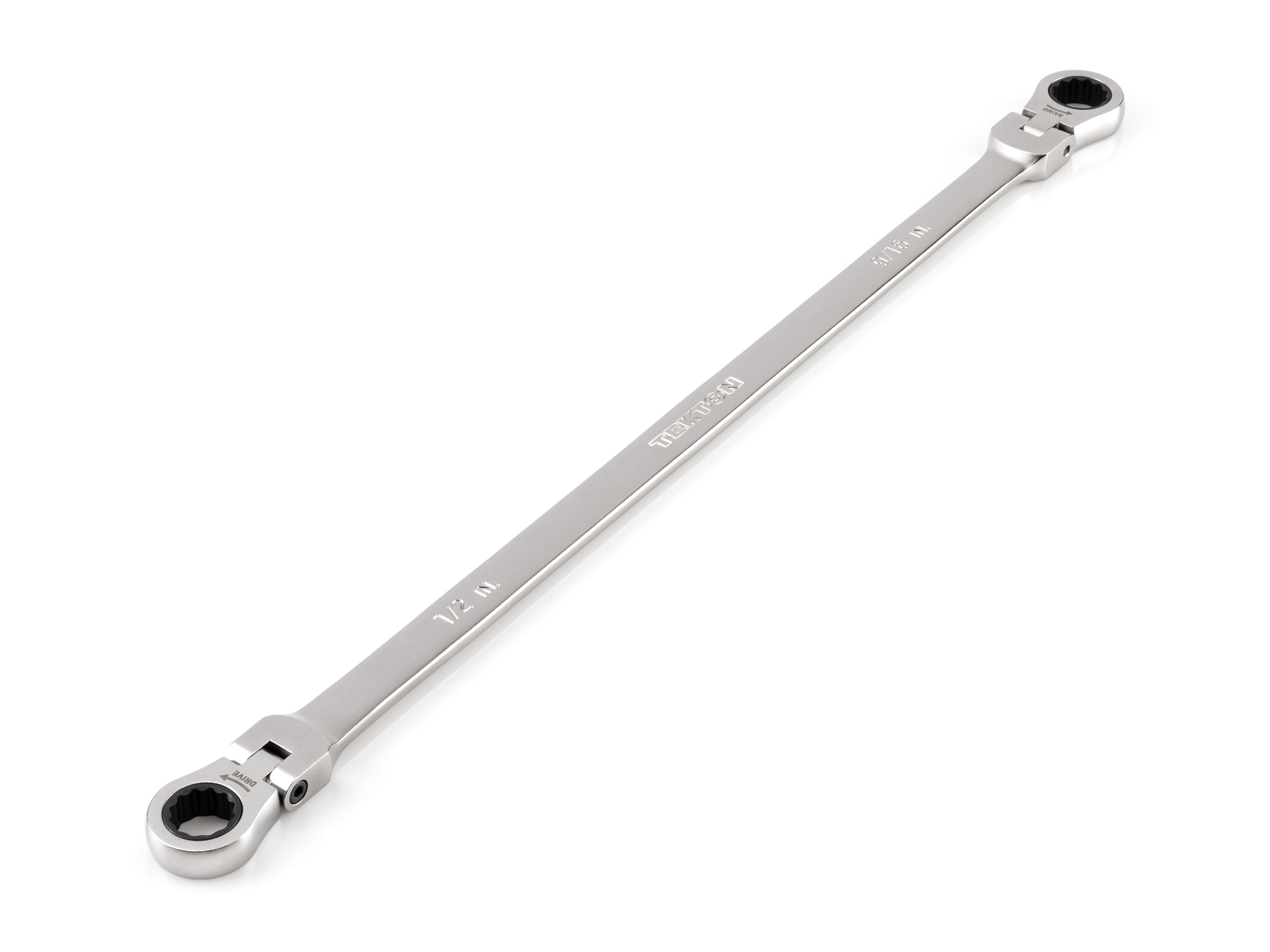 TEKTON 1/2 x 9/16 Inch Long Flex Head 12-Point Ratcheting Box End Wrench