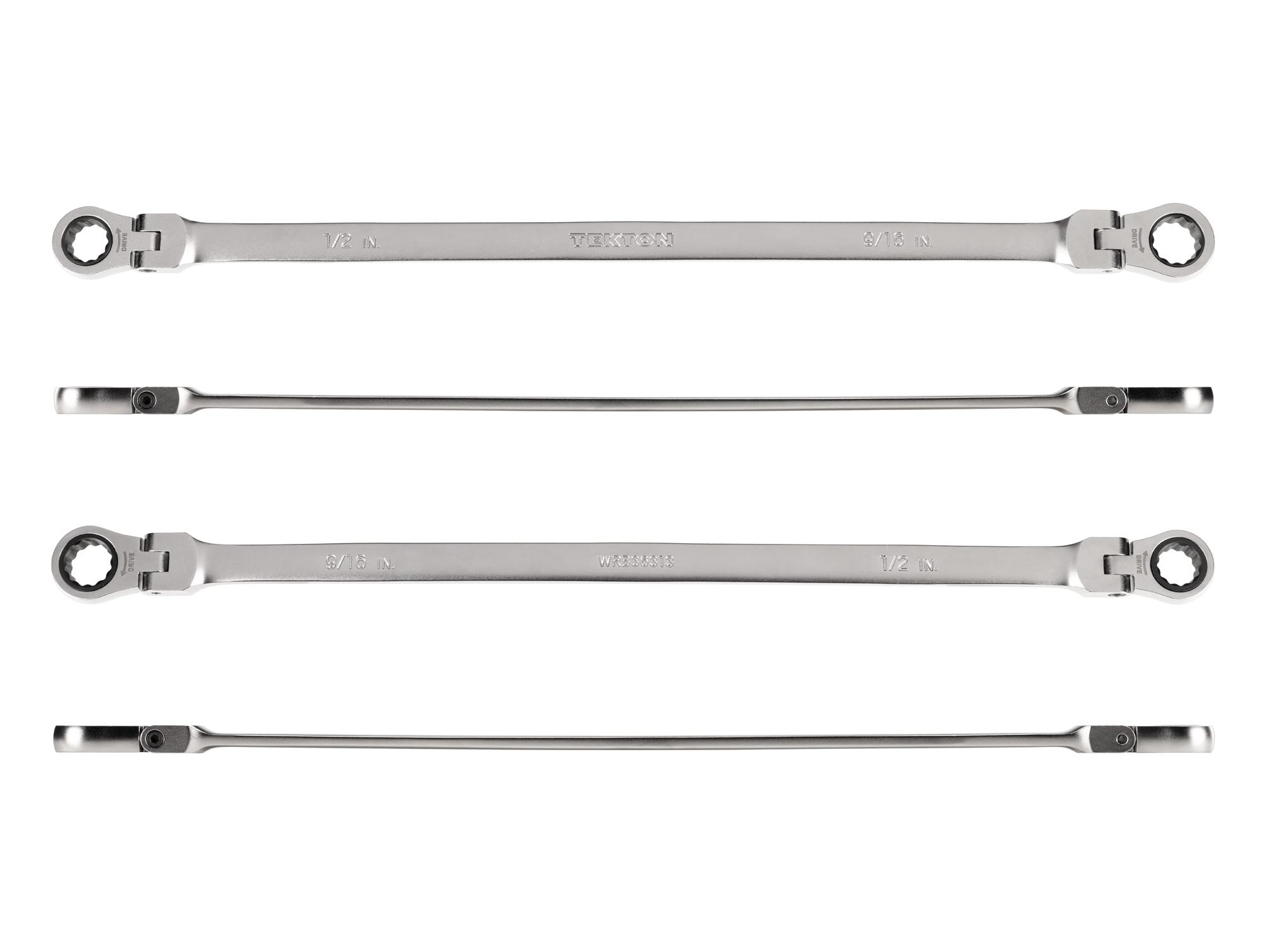 Side view of Tekton ratcheting box end wrench. Item #WRB36313