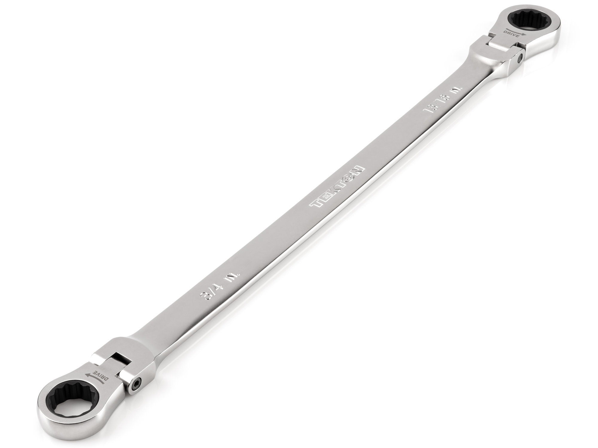 TEKTON 3/4 x 13/16 Inch Long Flex Head 12-Point Ratcheting Box End Wrench