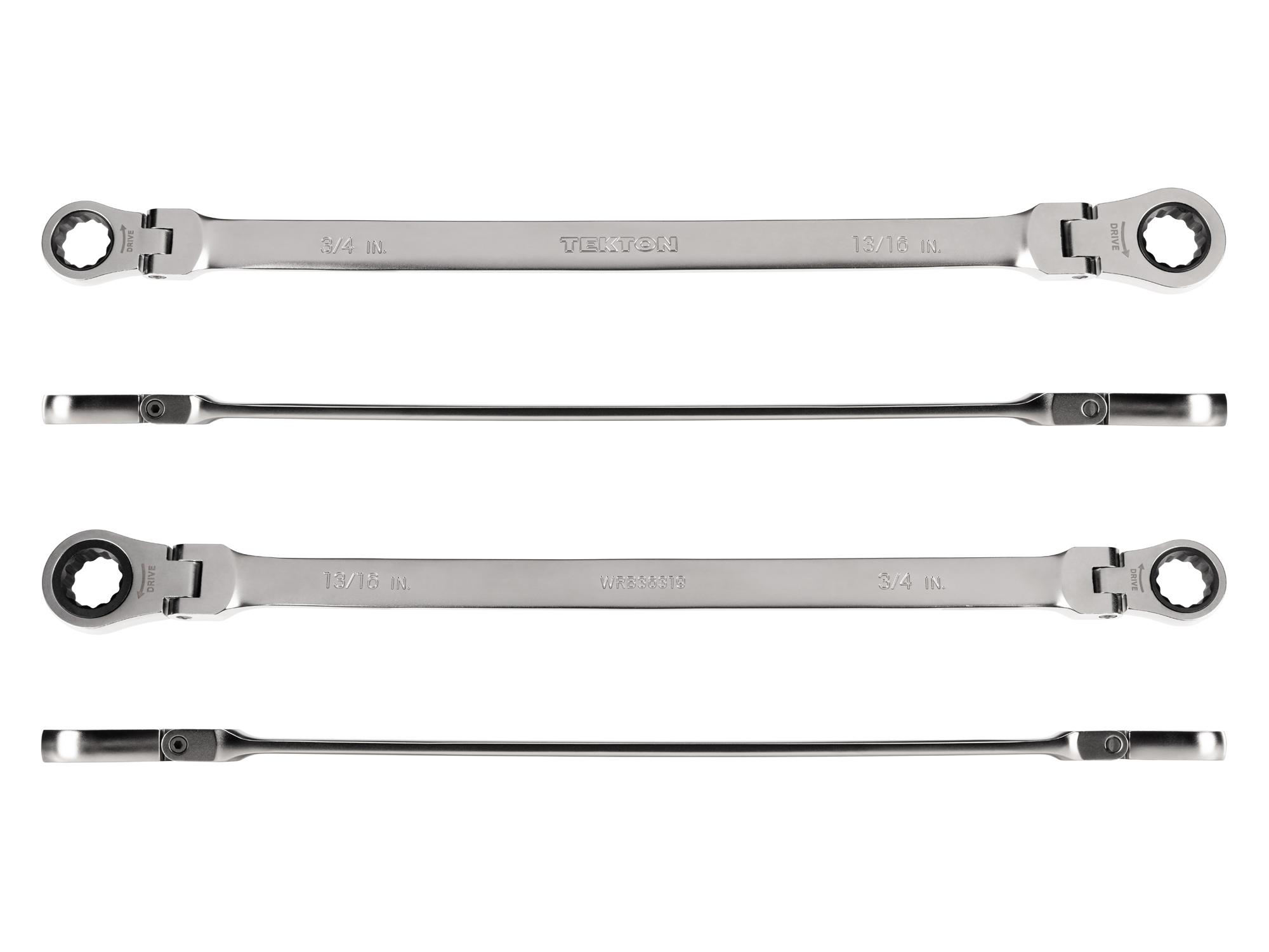 Side view of Tekton ratcheting box end wrench. Item #WRB36319