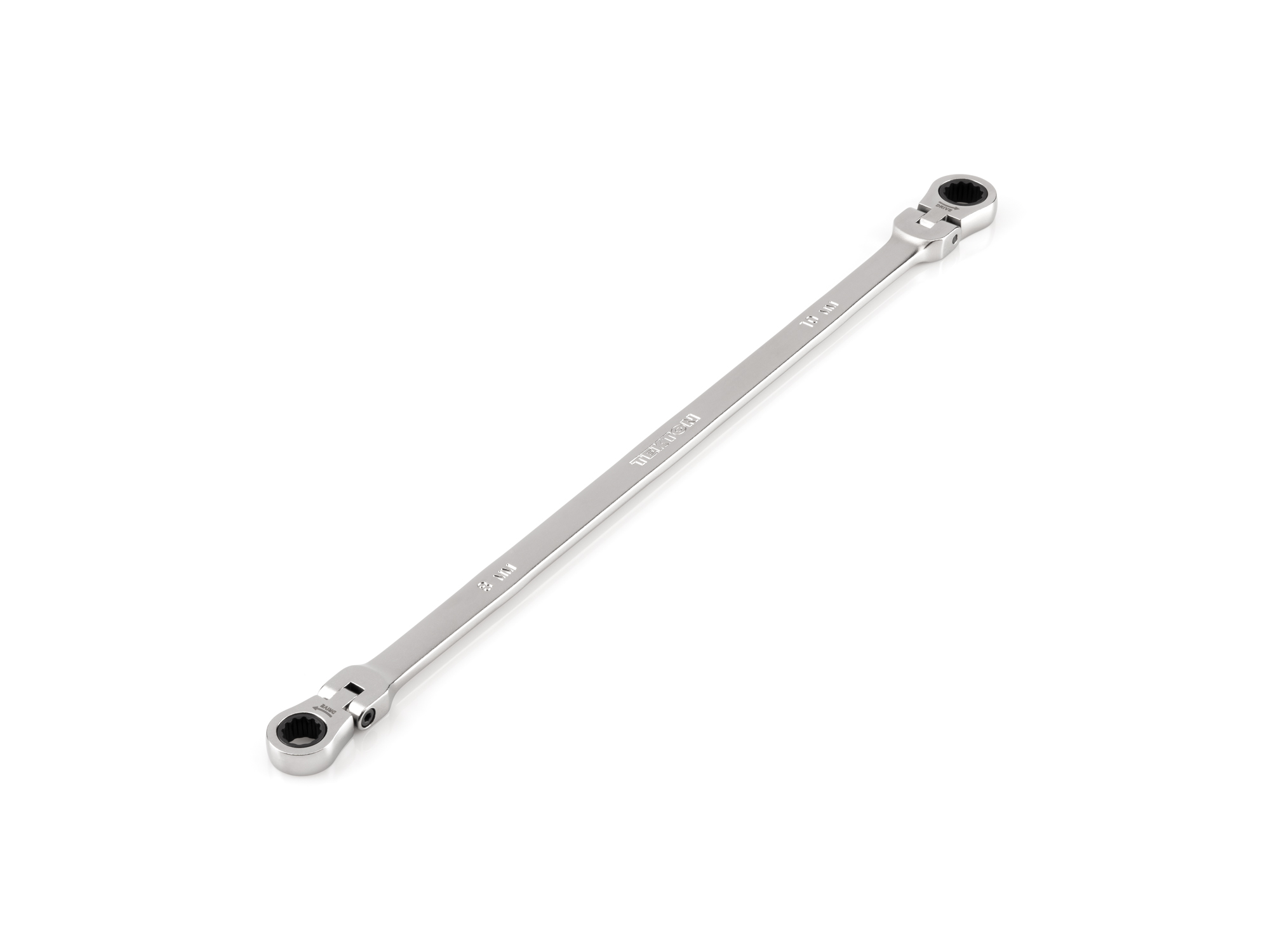 TEKTON 8 x 10 mm Long Flex Head 12-Point Ratcheting Box End Wrench