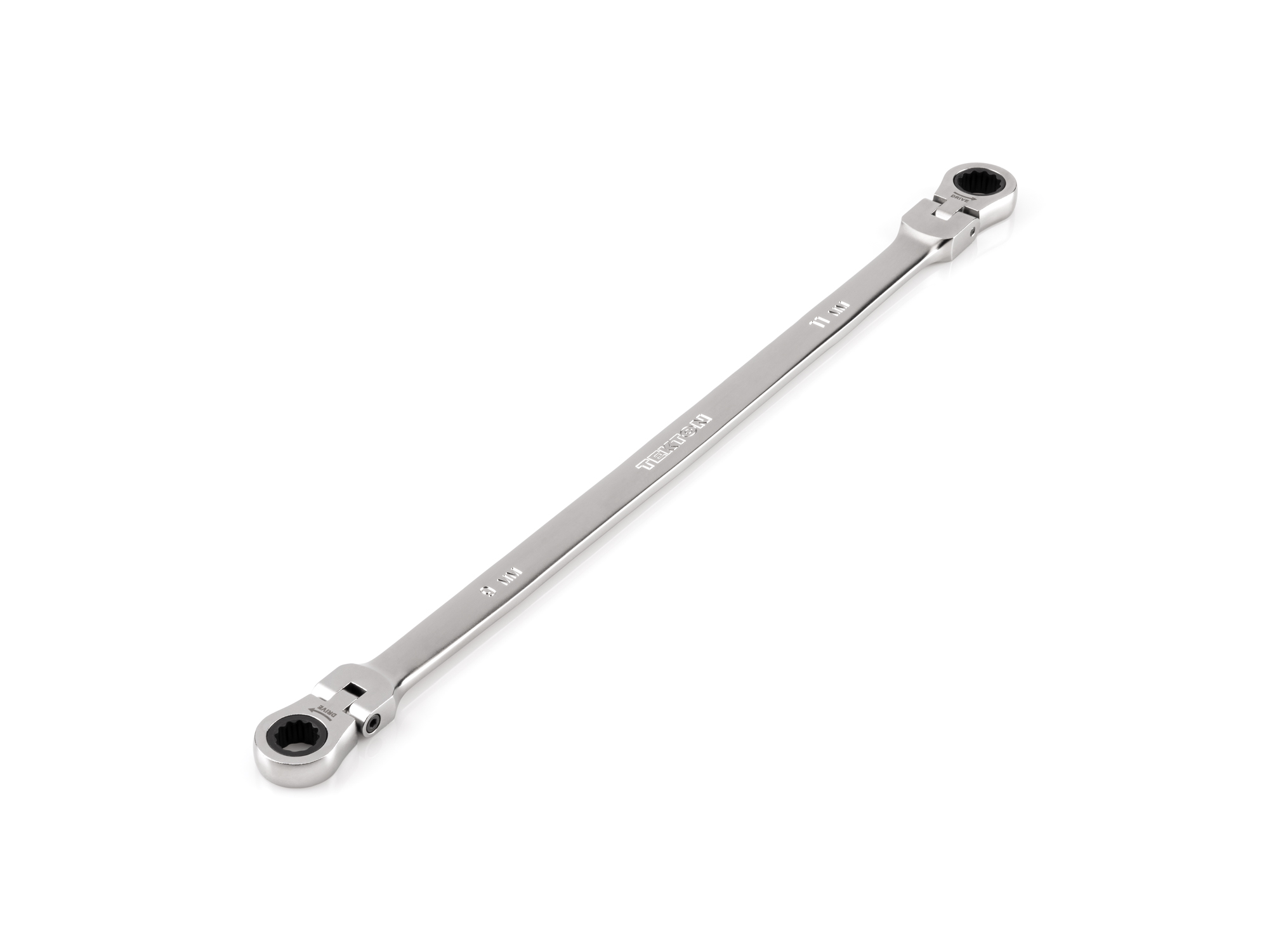 TEKTON 9 x 11 mm Long Flex Head 12-Point Ratcheting Box End Wrench