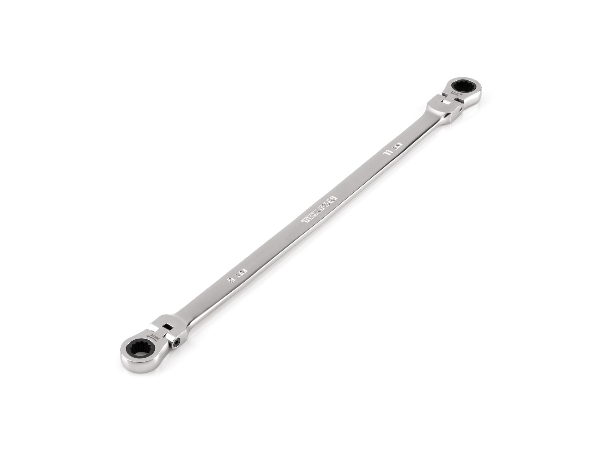 9 x 11 mm Long Flex Head 12-Point Ratcheting Box End Wrench