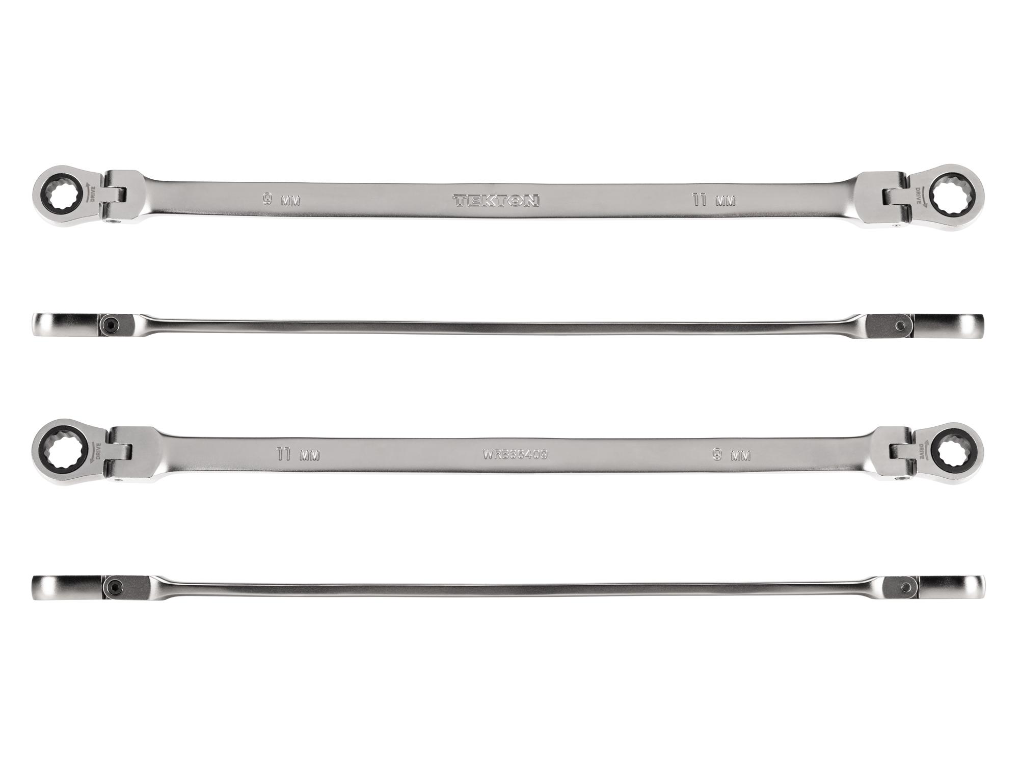 Side view of Tekton ratcheting box end wrench. Item #WRB36409