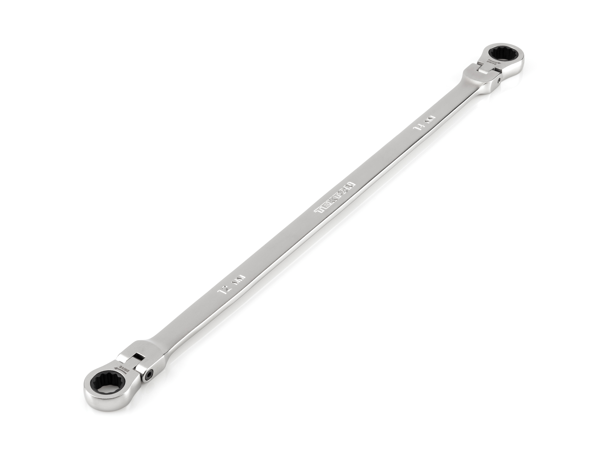 TEKTON 12 x 14 mm Long Flex Head 12-Point Ratcheting Box End Wrench