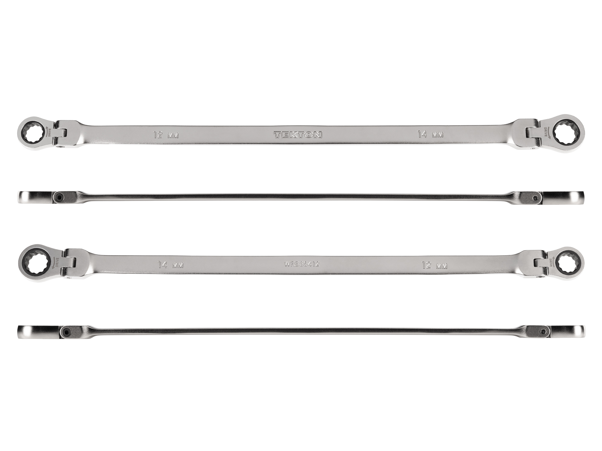 TAKEれんこん 12 x 14 mm Long Flex Head Ratcheting Box End Wrench | TEKTON