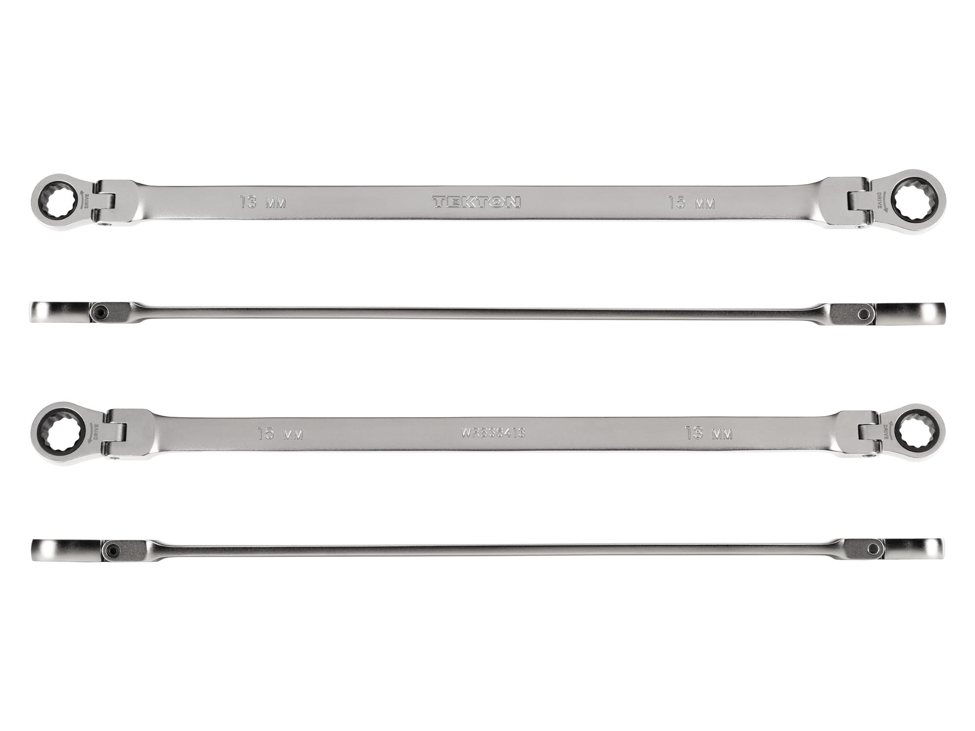 Side view of Tekton ratcheting box end wrench. Item #WRB36413