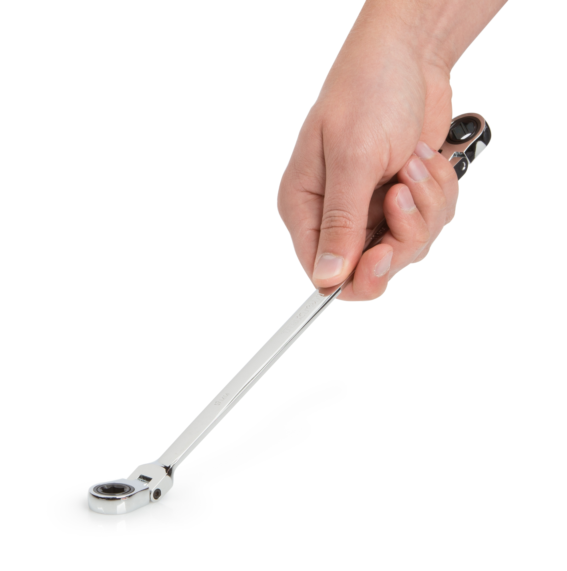 Tekton 9 x 11 millimeter ratcheting box end wrench. Item #WRN77105