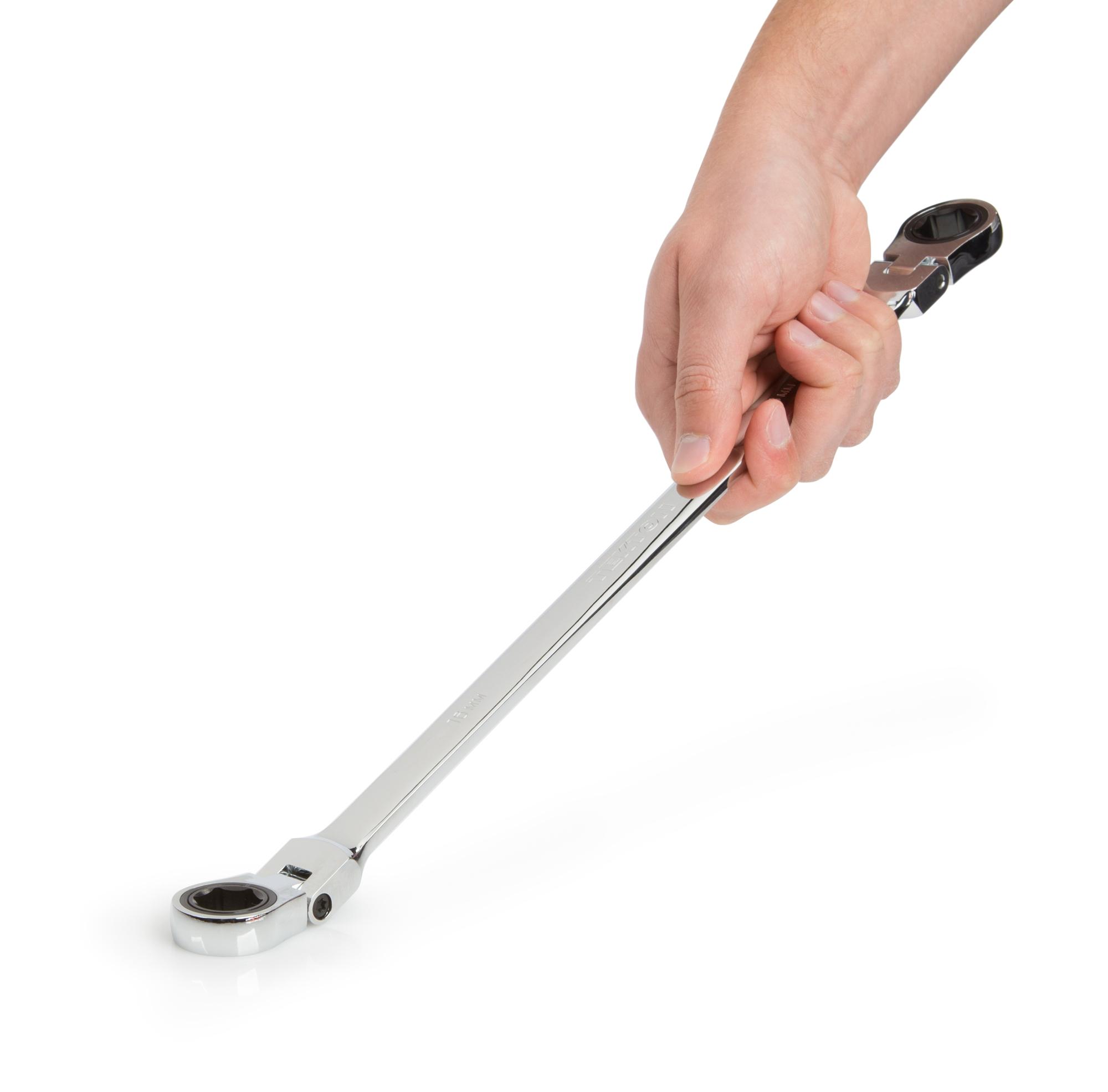 Tekton 16 x 18 millimeter ratcheting box end wrench. Item #WRN77111