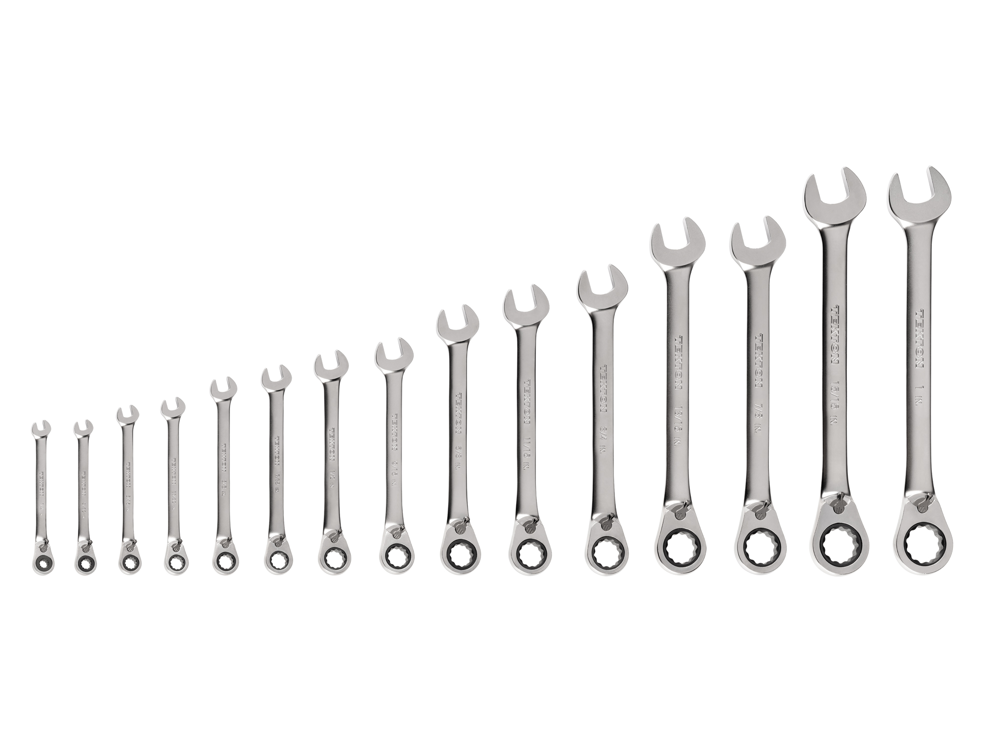 TEKTON Reversible 12-Point Ratcheting Combination Wrench Set, 15-Piece (1/4-1 in.)