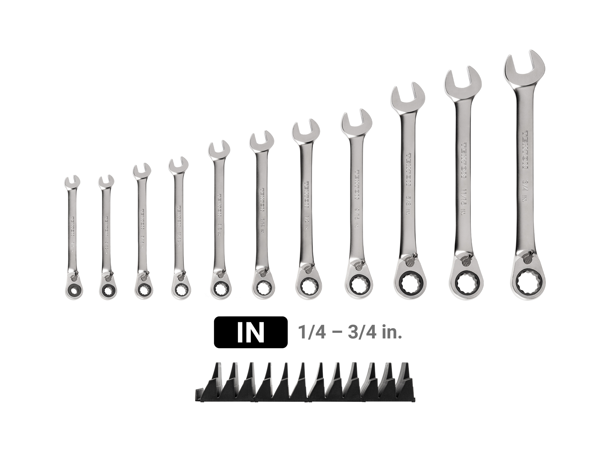 11-Piece Reversible Ratcheting Wrench Set with Organizer | TEKTON