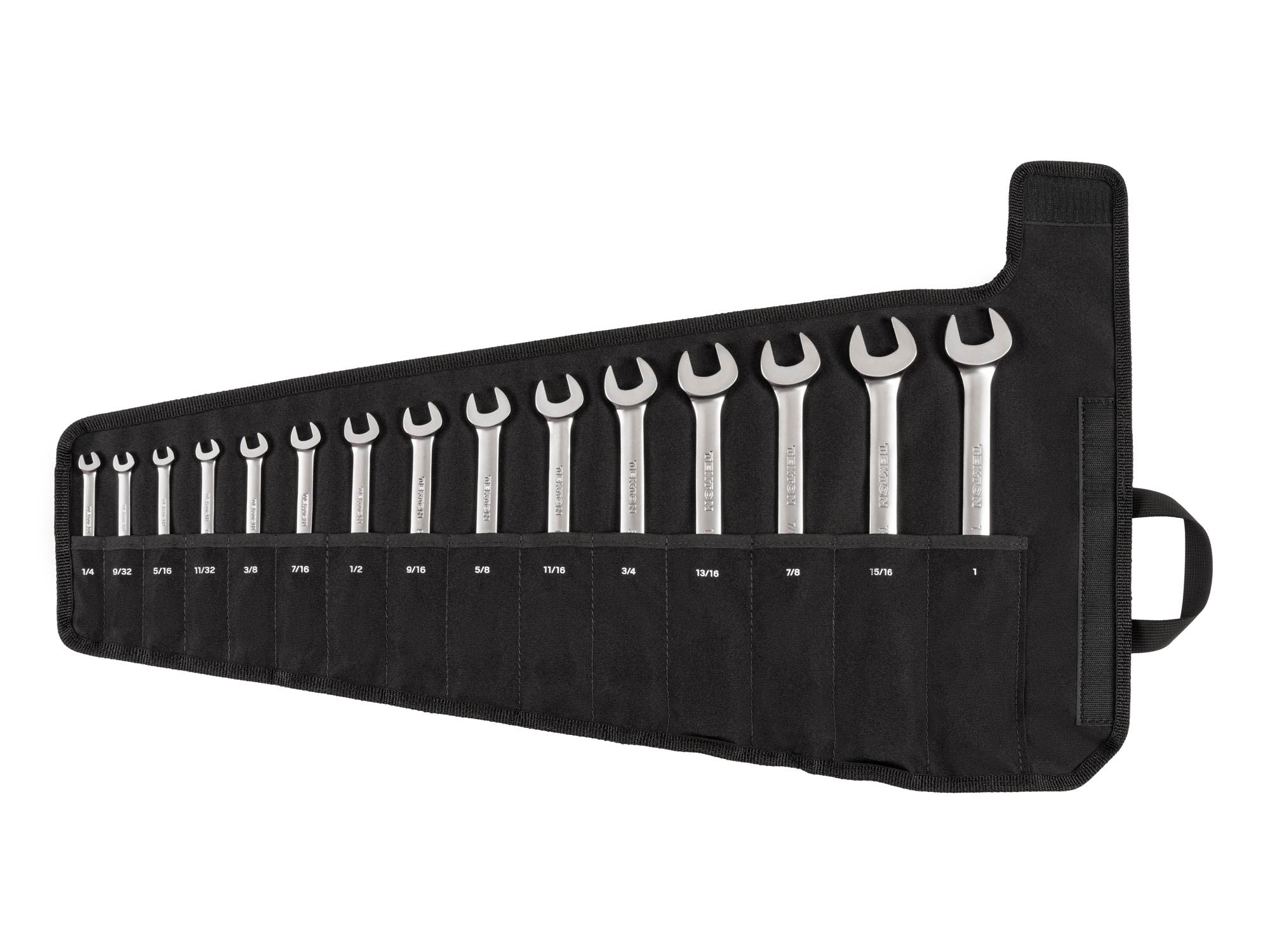 Reversible 12-Point Ratcheting Combination Wrench Set with Pouch (15-Piece)