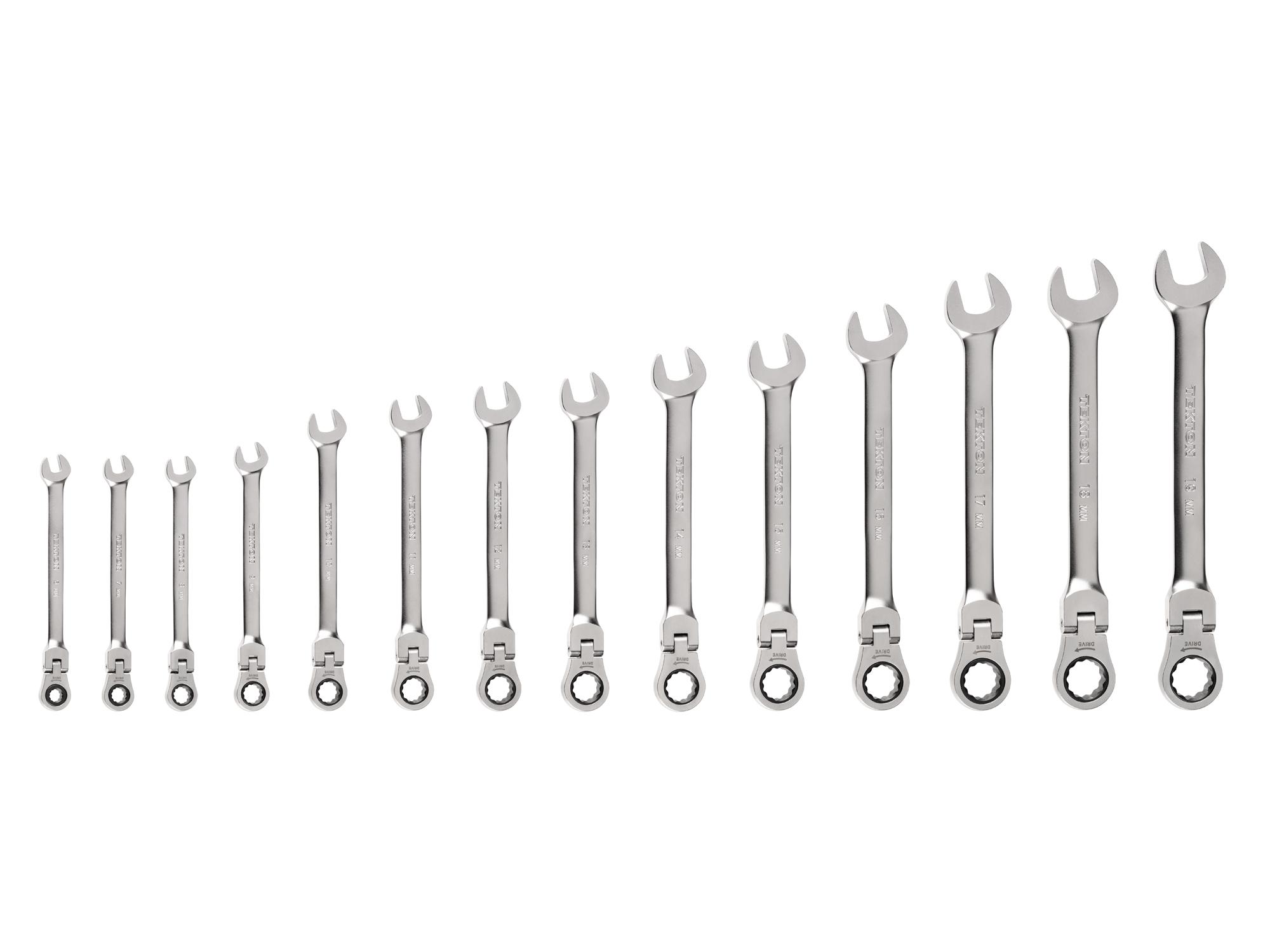 Flex Head 12-Point Ratcheting Combination Wrench Set (14-Piece)