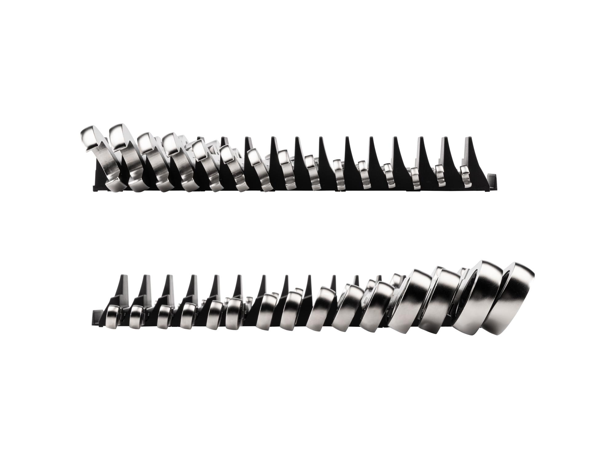 Side view of Tekton modular ratcheting combination wrench set. Item #WRC95301