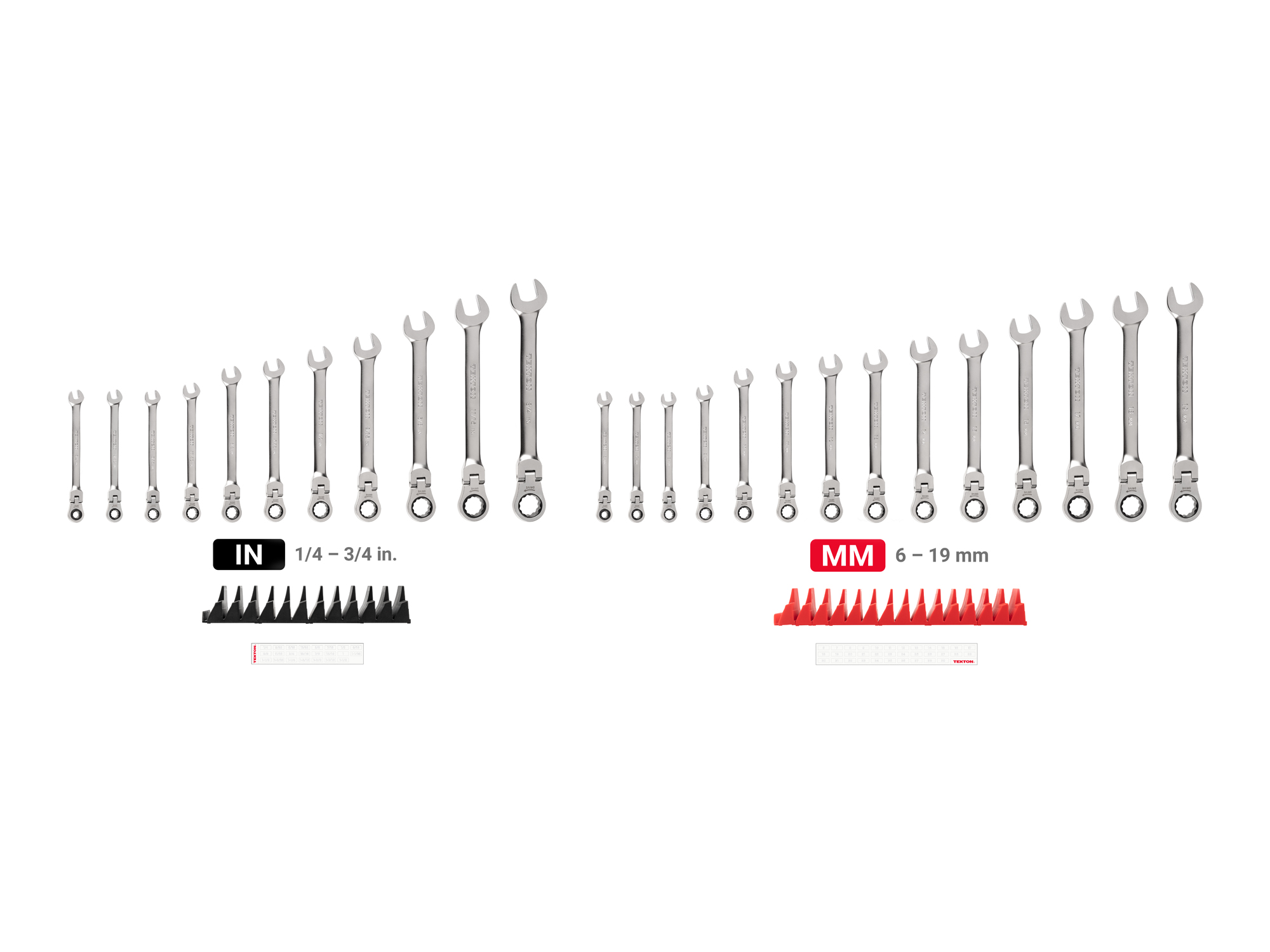 25-Piece Flex Ratcheting Combination Wrench Set with Organizer