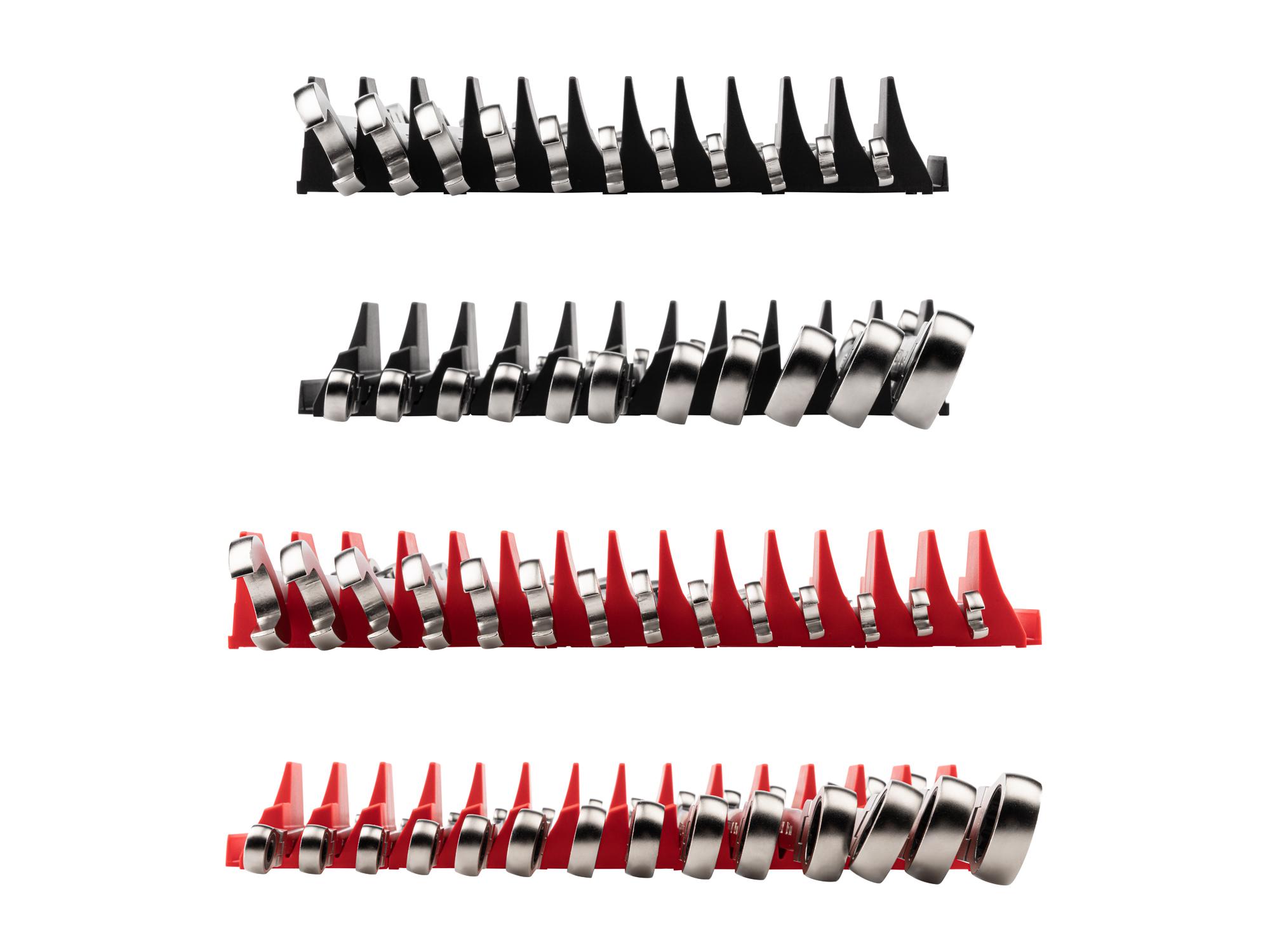 Side view of Tekton modular ratcheting combination wrench set. Item #WRC95304