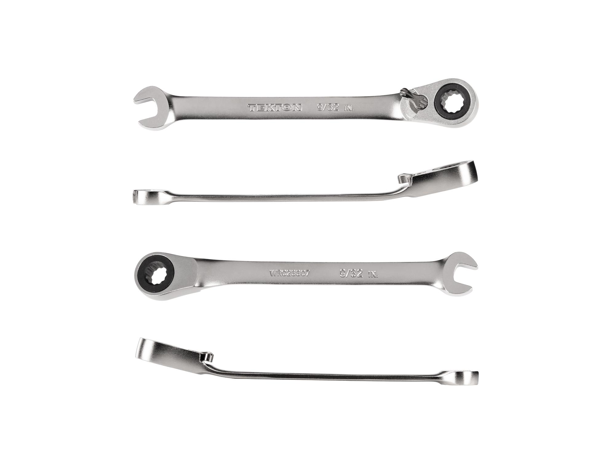 Side view of Tekton ratcheting combination wrench. Item #WRC23307