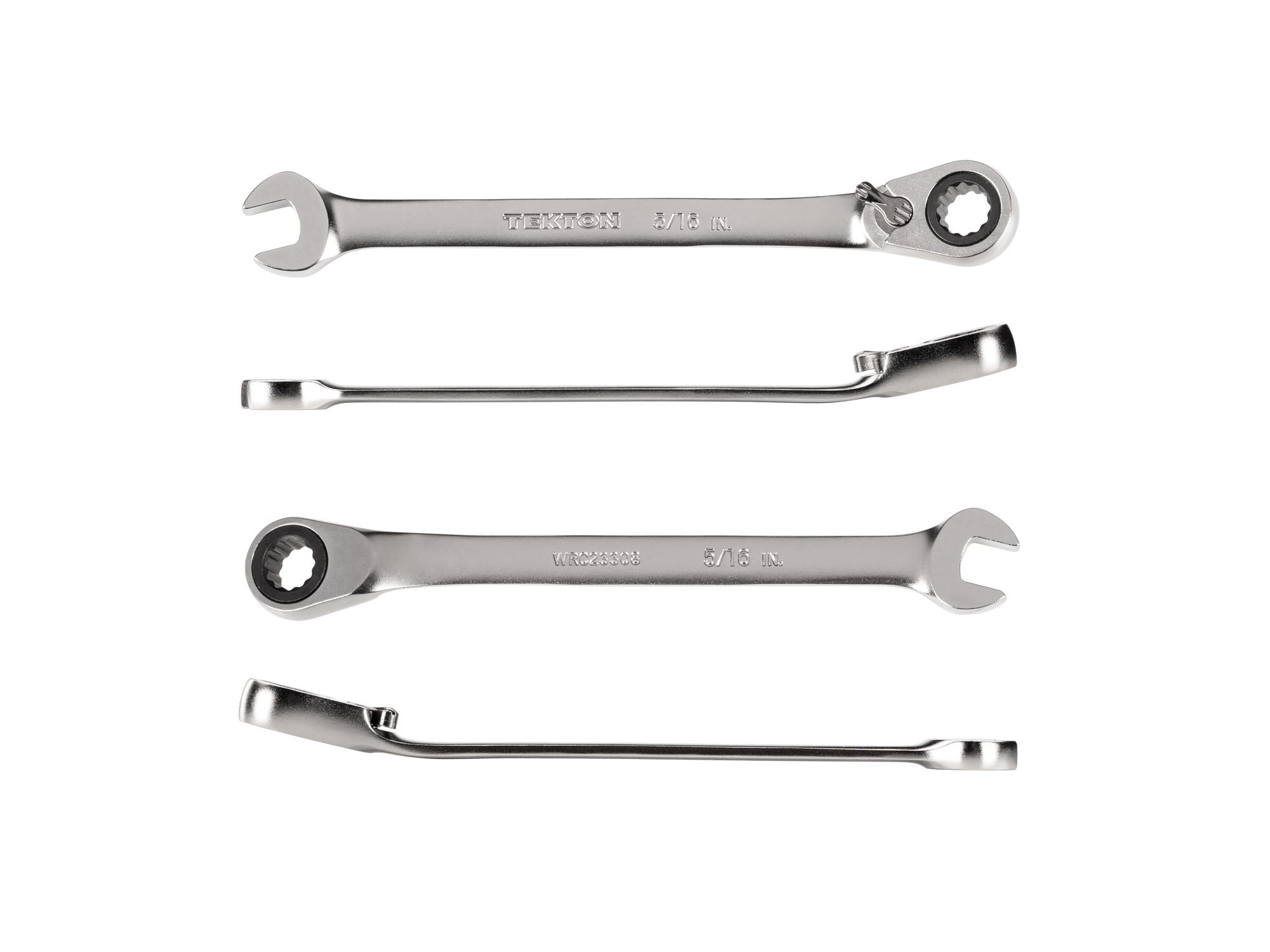 Side view of Tekton ratcheting combination wrench. Item #WRC23308