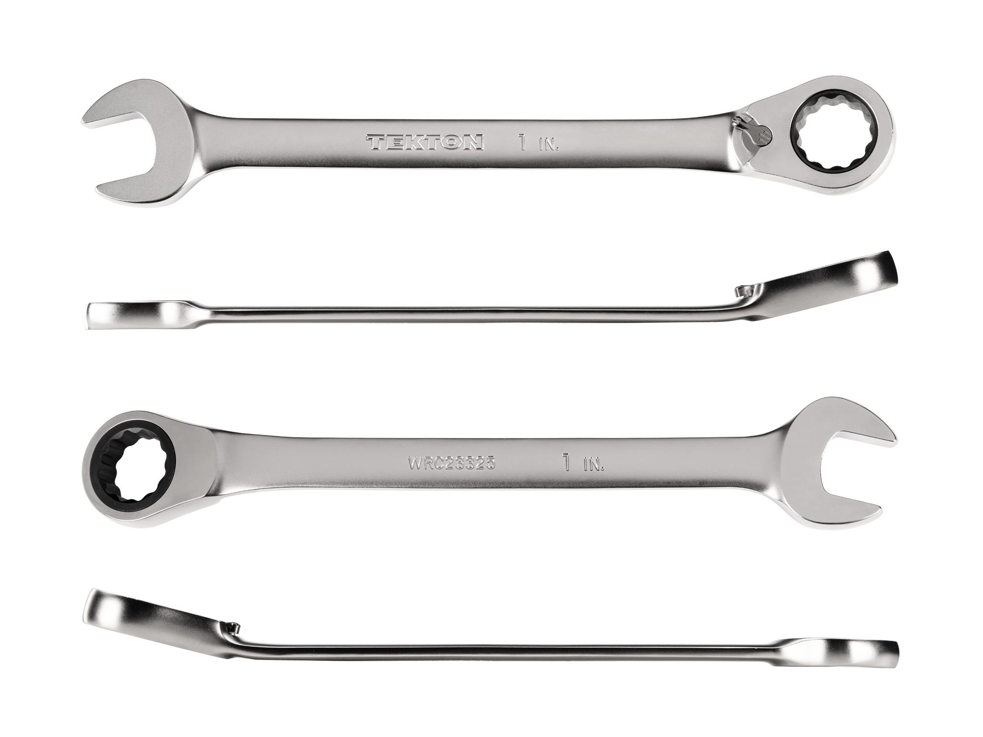 Side view of Tekton ratcheting combination wrench. Item #WRC23325