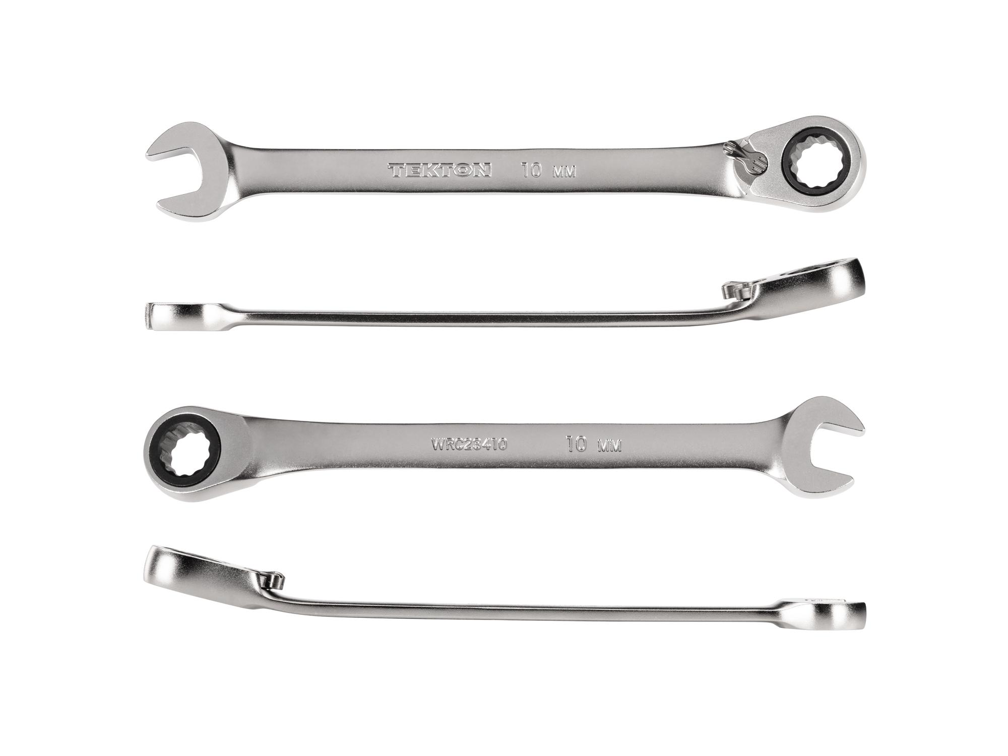Side view of Tekton ratcheting combination wrench. Item #WRC23410