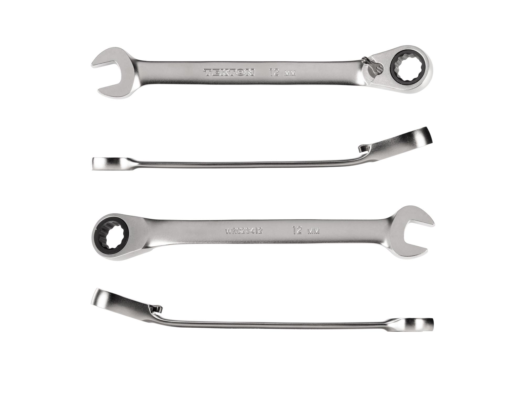 Side view of Tekton ratcheting combination wrench. Item #WRC23412