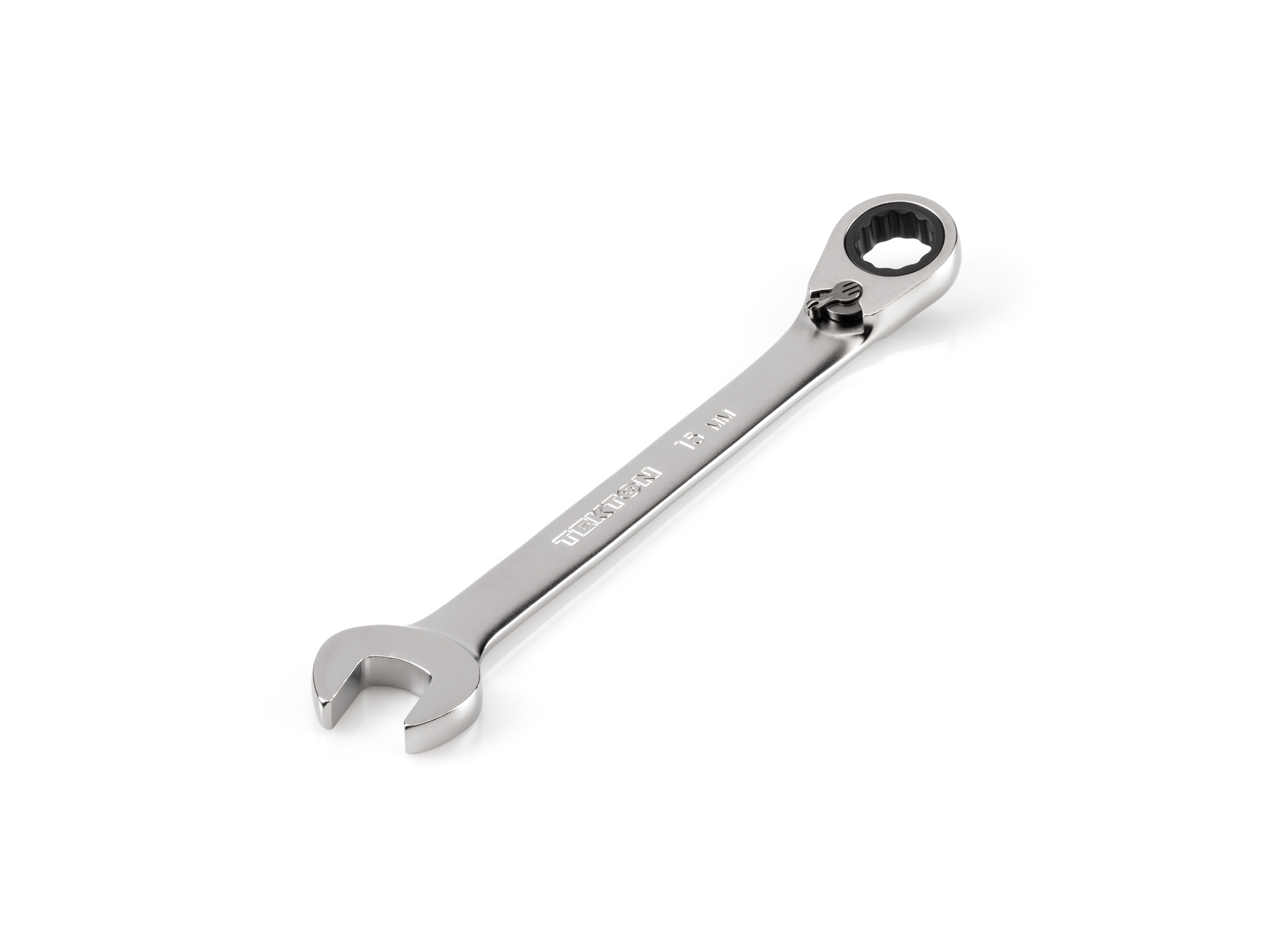 TEKTON 15 mm Reversible 12-Point Ratcheting Combination Wrench