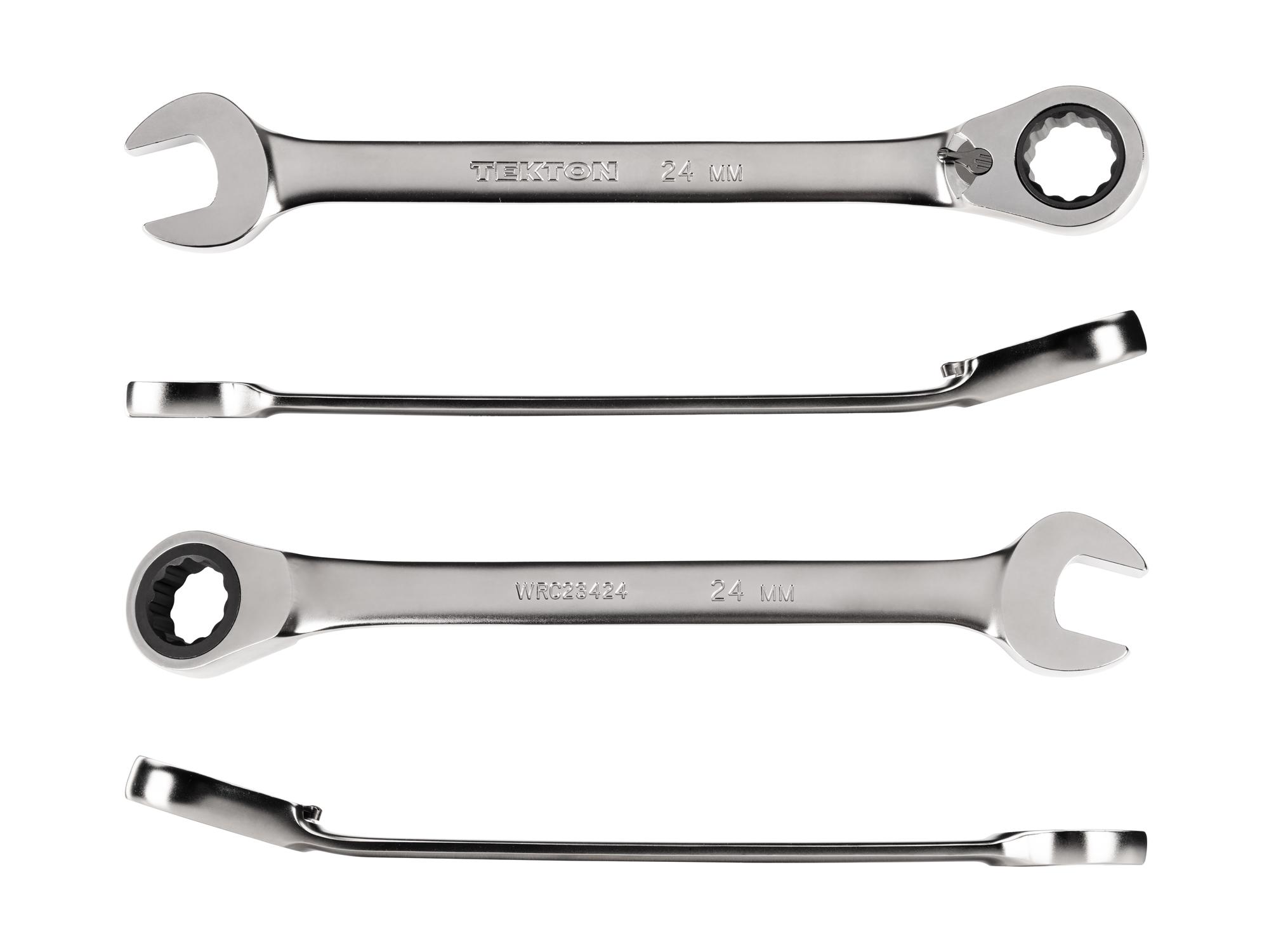 Side view of Tekton ratcheting combination wrench. Item #WRC23424