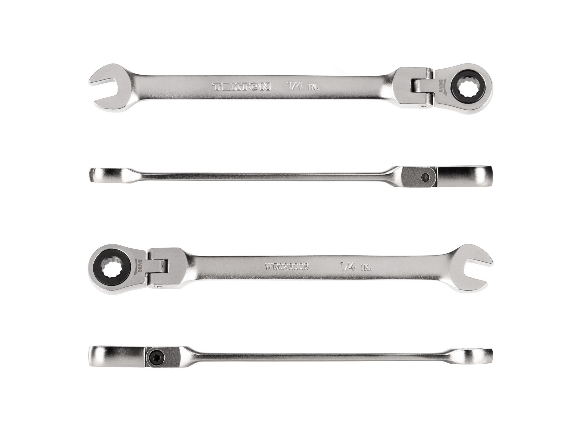 Side view of Tekton ratcheting combination wrench. Item #WRC26306