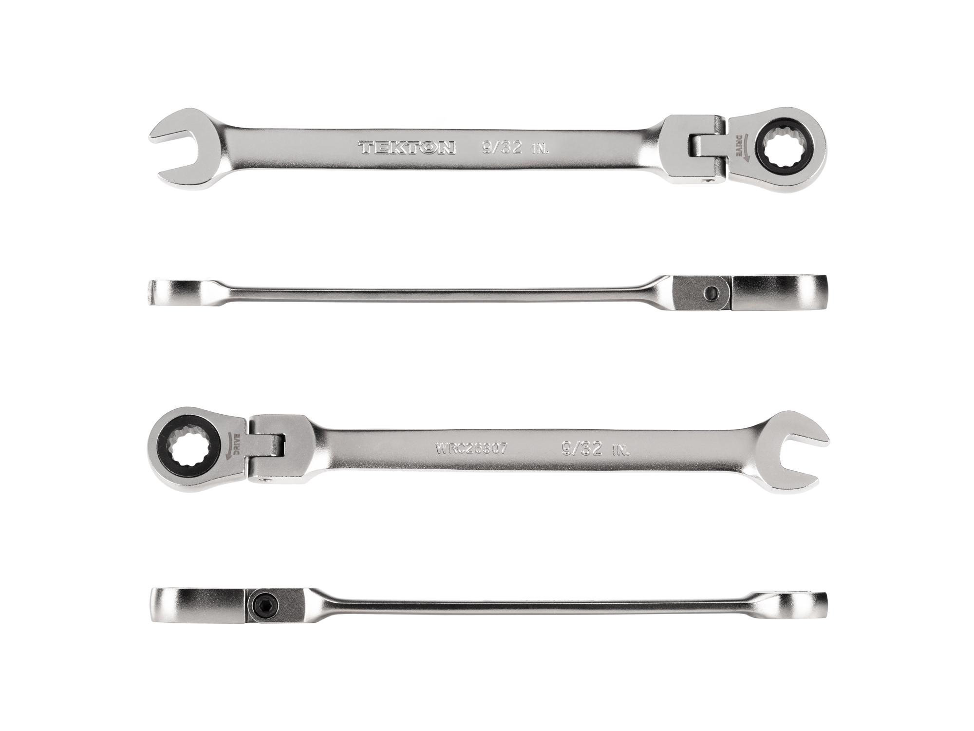Side view of Tekton ratcheting combination wrench. Item #WRC26307