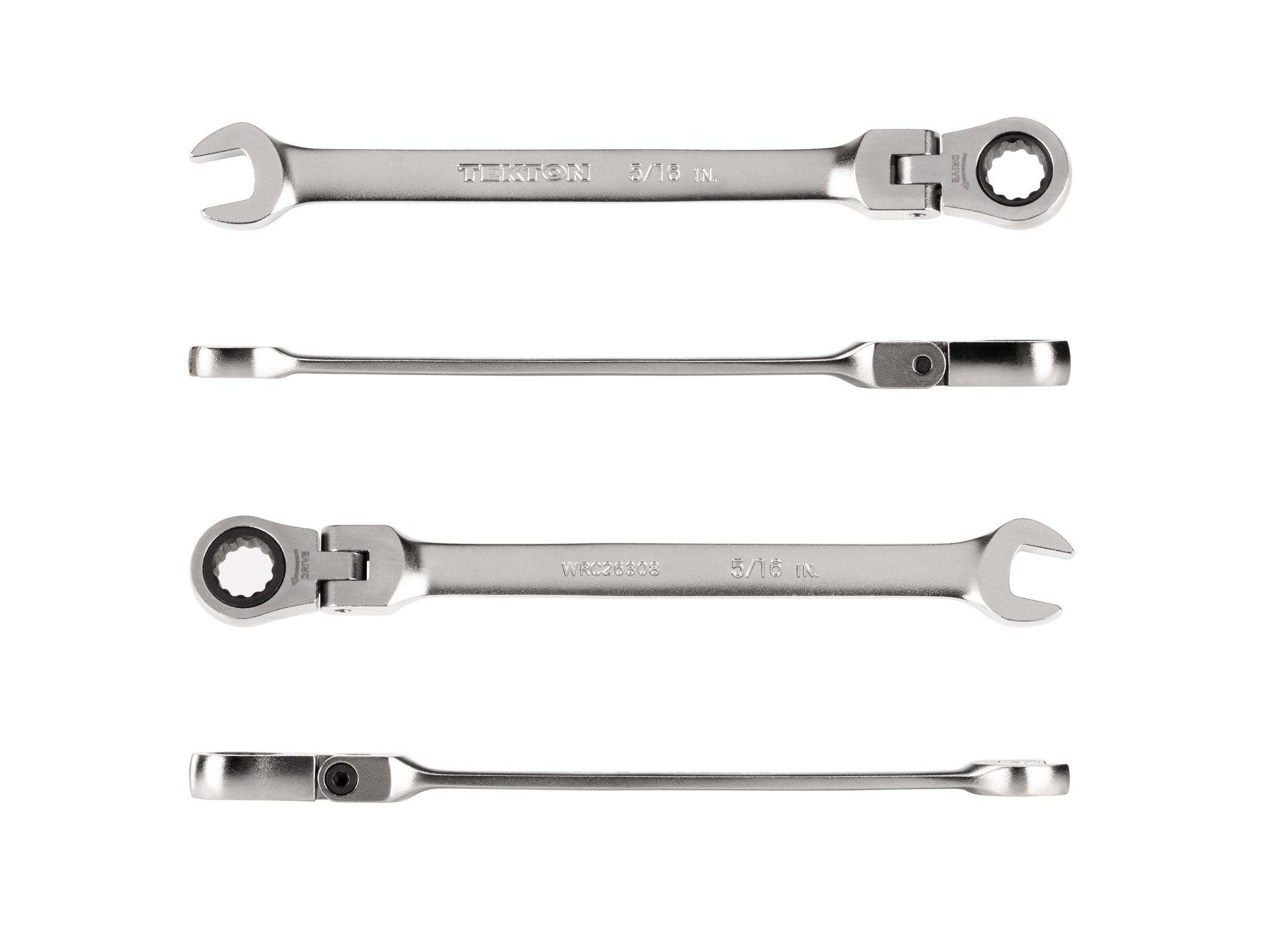 Side view of Tekton ratcheting combination wrench. Item #WRC26308