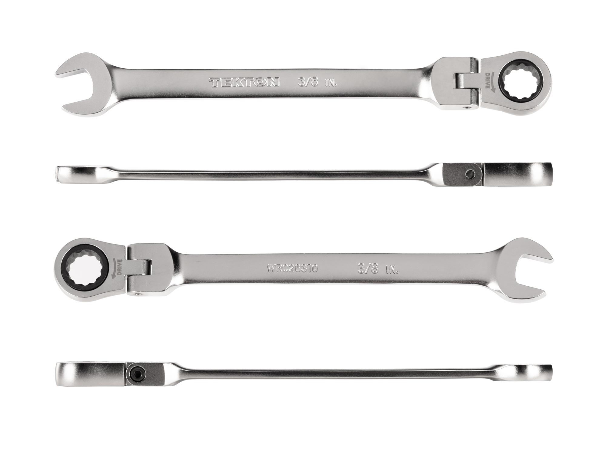 Side view of Tekton ratcheting combination wrench. Item #WRC26310