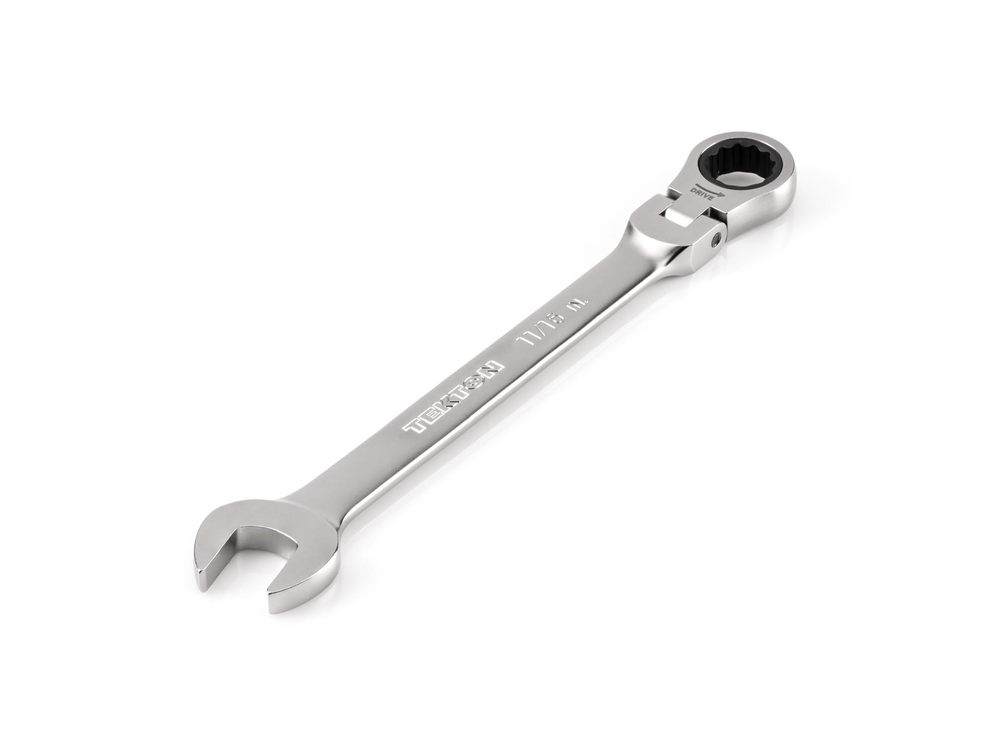 11/16 Inch Flex Head 12-Point Ratcheting Combination Wrench