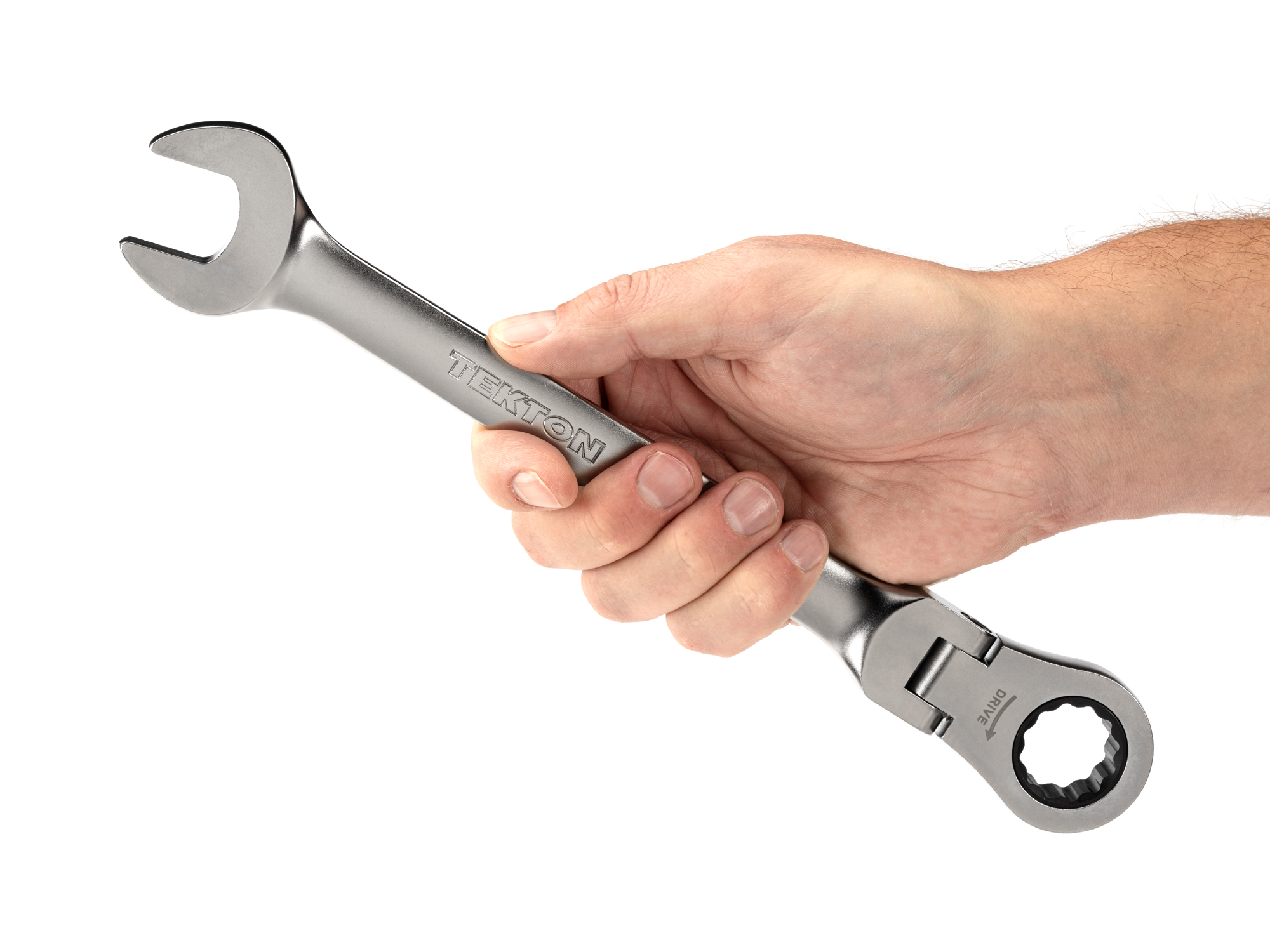 Individual ratcheting wrench. 12-point box end flexes 180 degrees and uses a 72-tooth ratchet gear. Smooth, satin chrome finish. WRC26321.