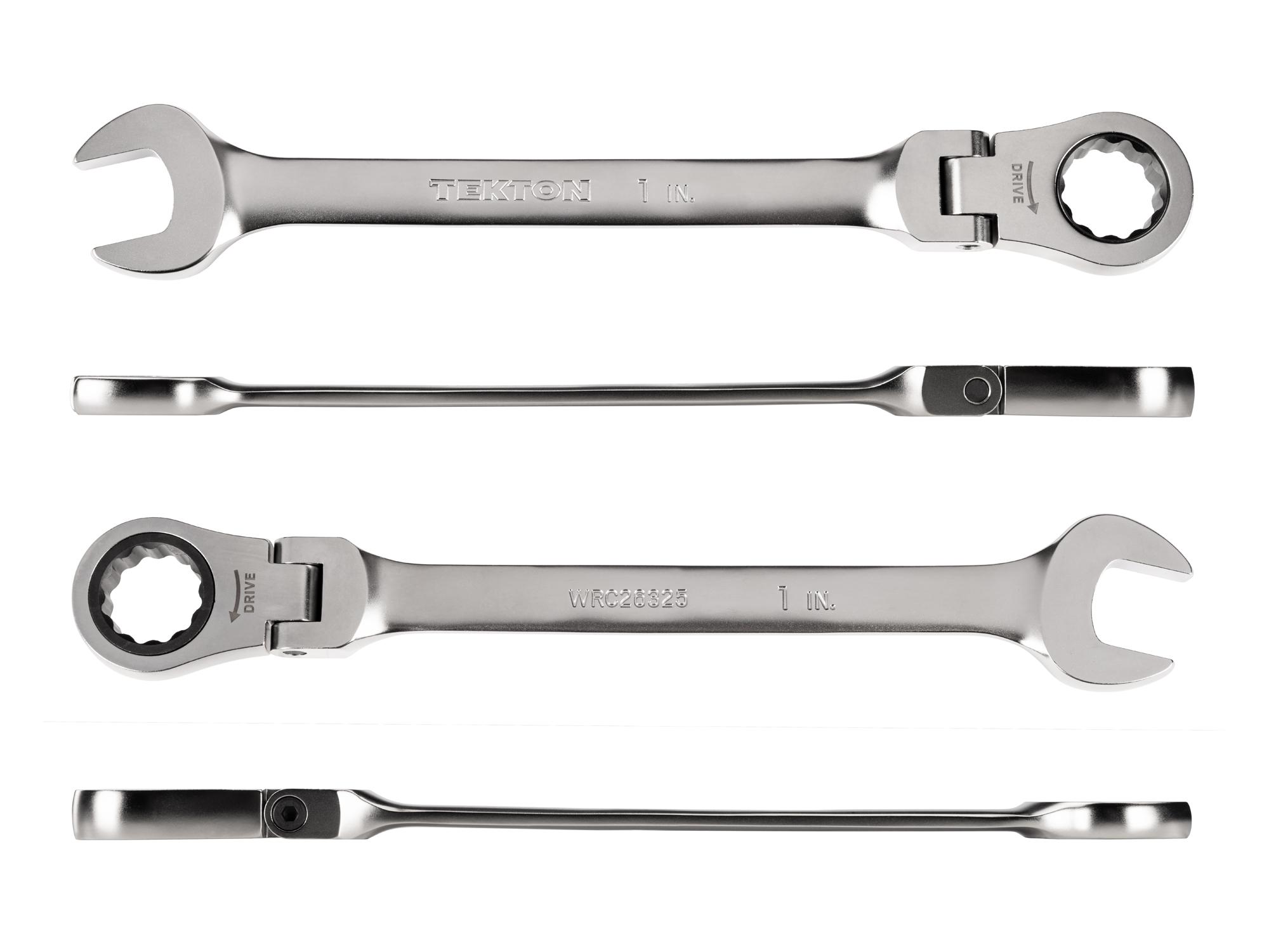Side view of Tekton ratcheting combination wrench. Item #WRC26325