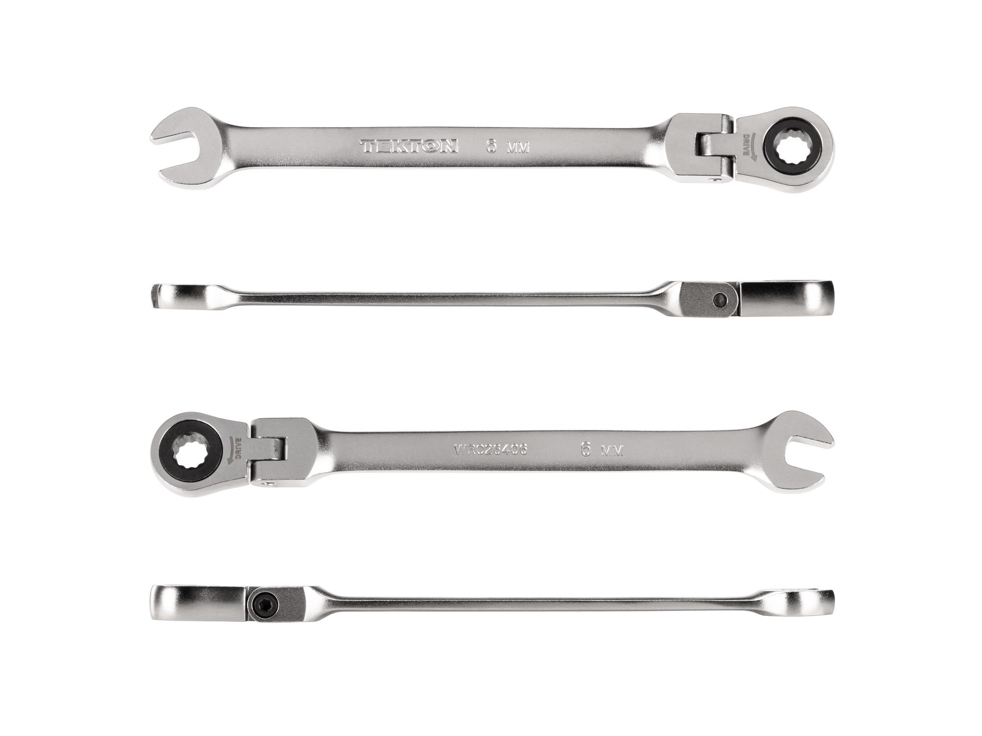 Side view of Tekton ratcheting combination wrench. Item #WRC26406
