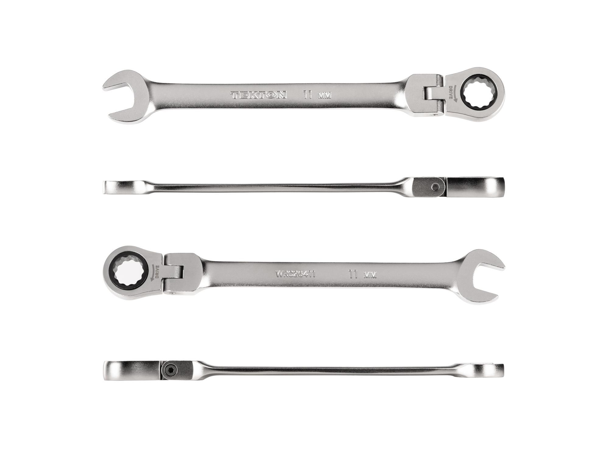 Side view of Tekton ratcheting combination wrench. Item #WRC26411